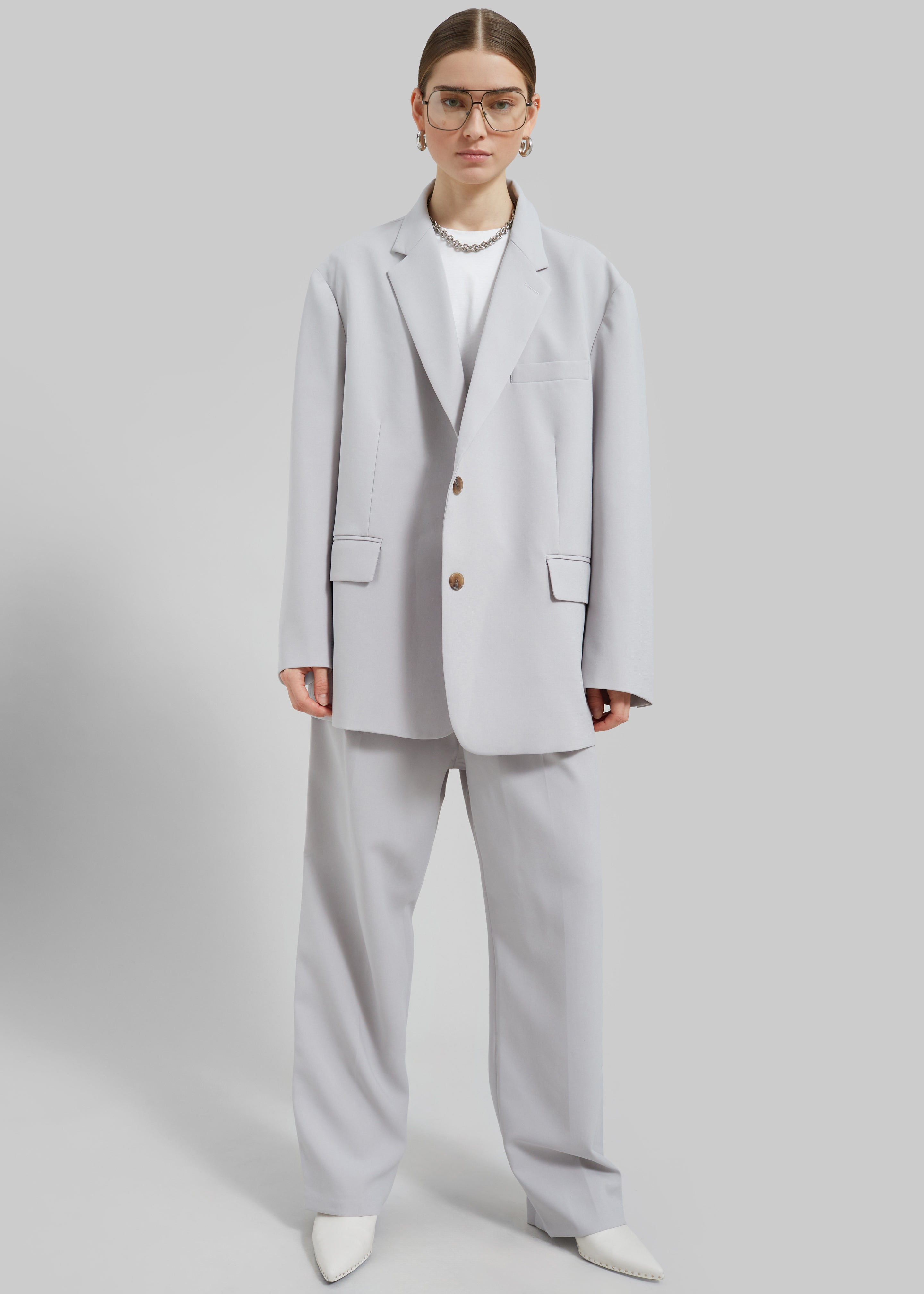 Bea Pleated Suit Pants - Grey - 6