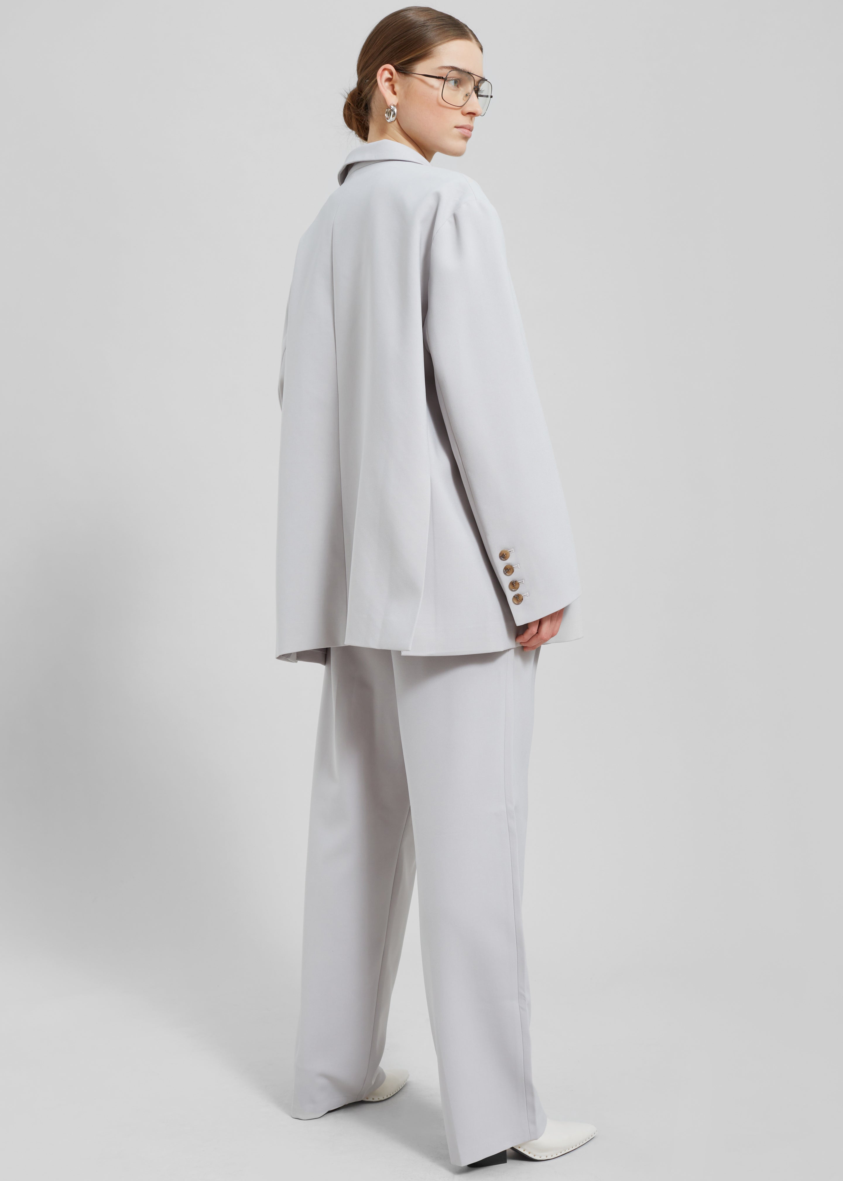 Bea Pleated Suit Pants - Grey - 12