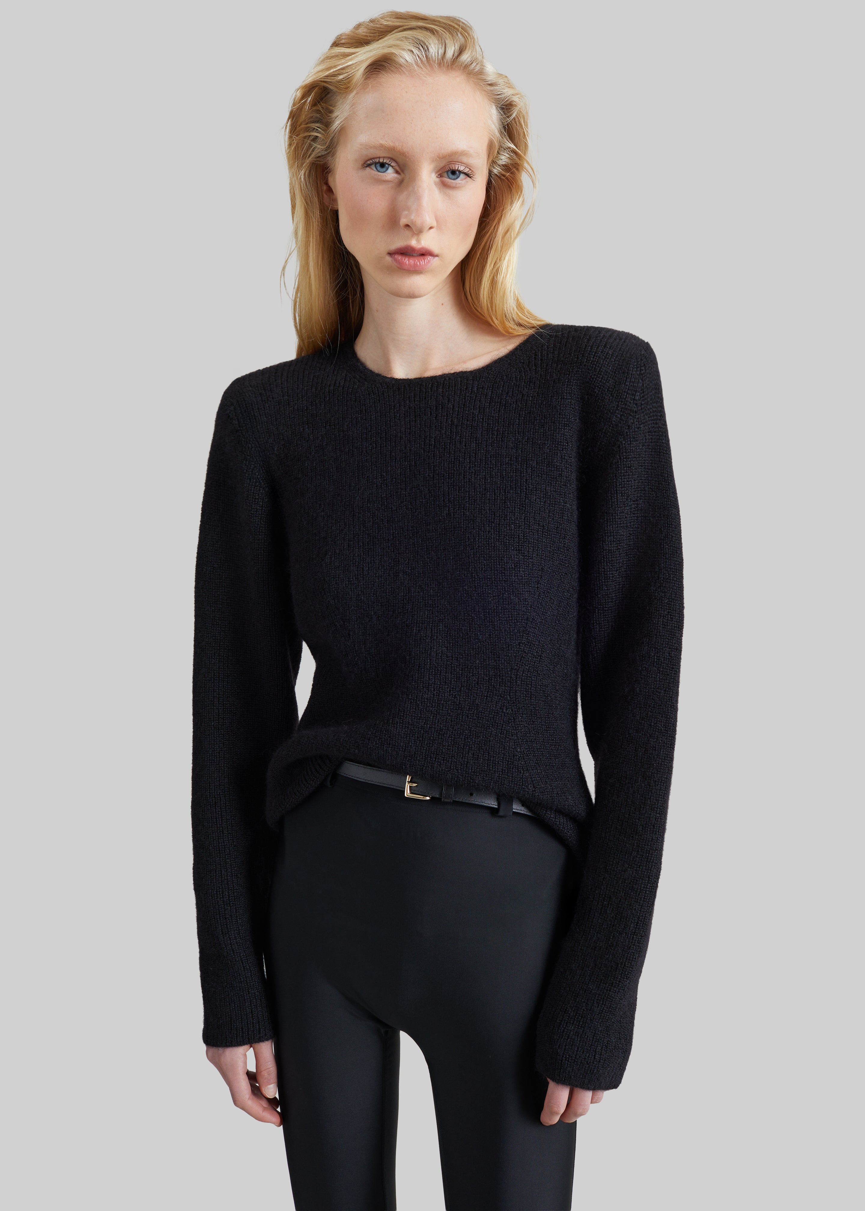 Ritsem Cropped Ribbed Wool Sweater - Black – The Frankie Shop