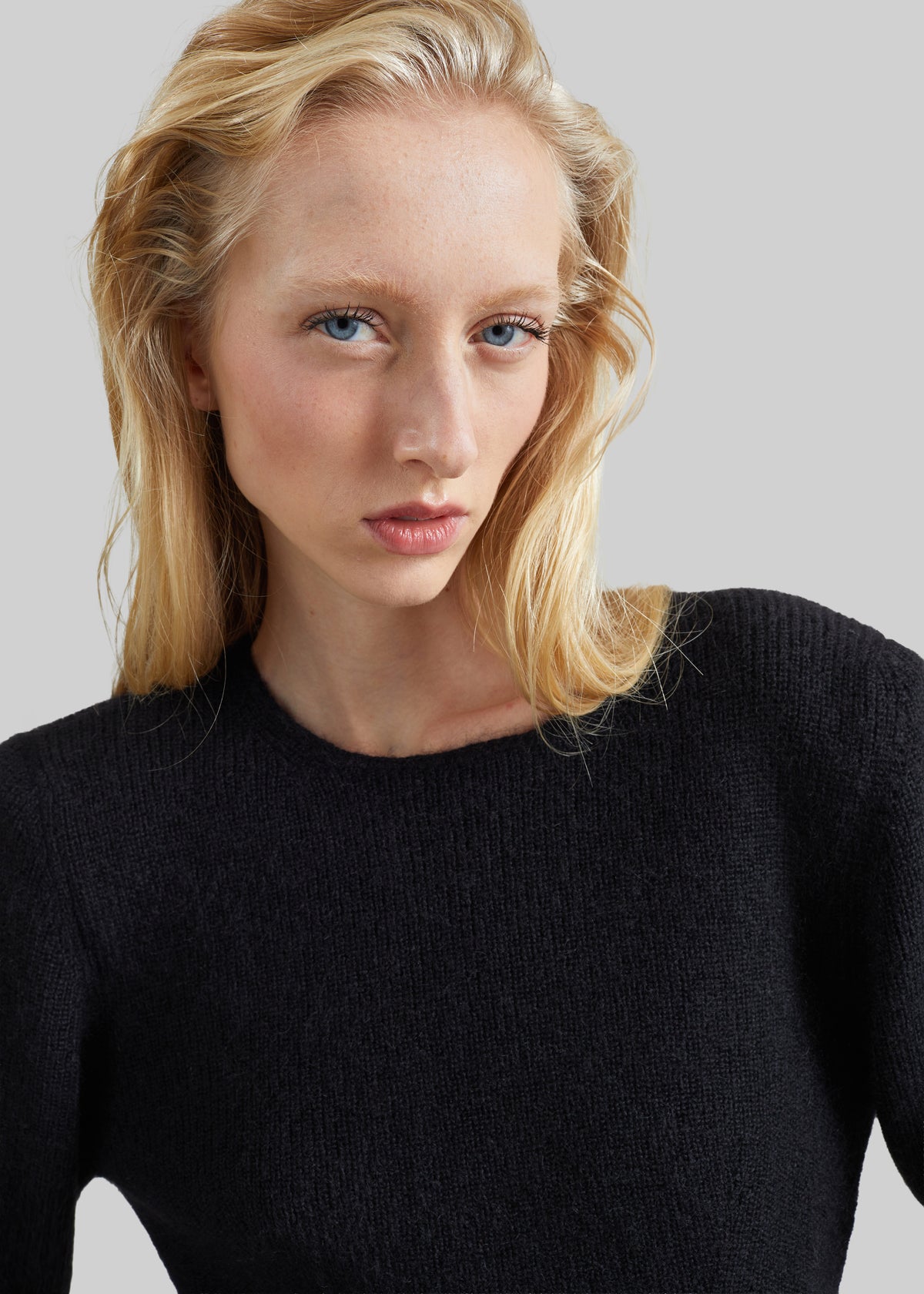 Beatrice Knit Padded Long Sleeve Top - Black