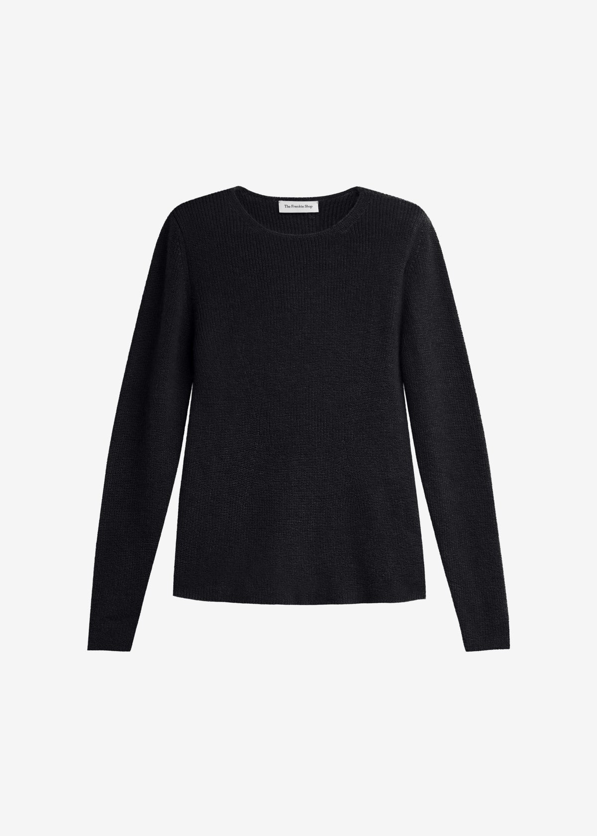 Beatrice Knit Padded Long Sleeve Top - Black