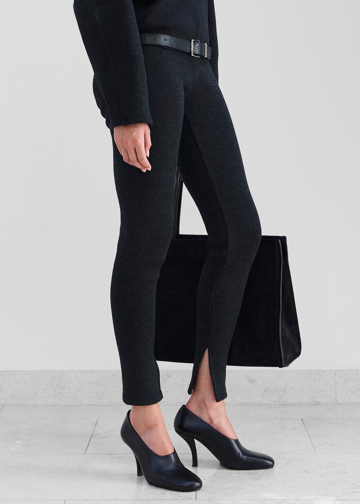 Beaufille Cassia Rib Leggings - Charcoal