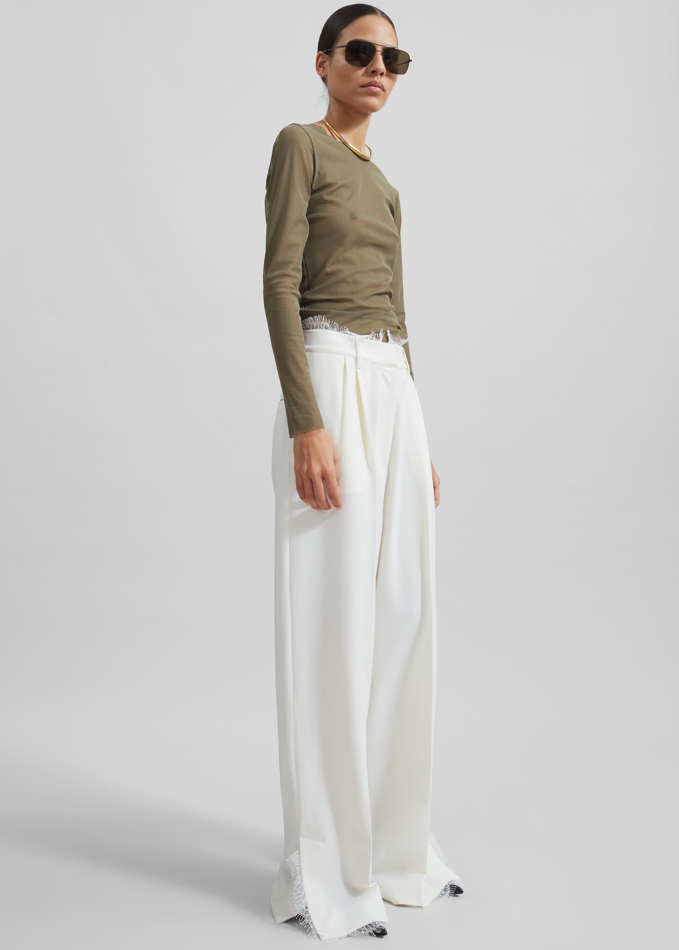 Beaufille Celeste Lace Trousers - Alabaster - 5