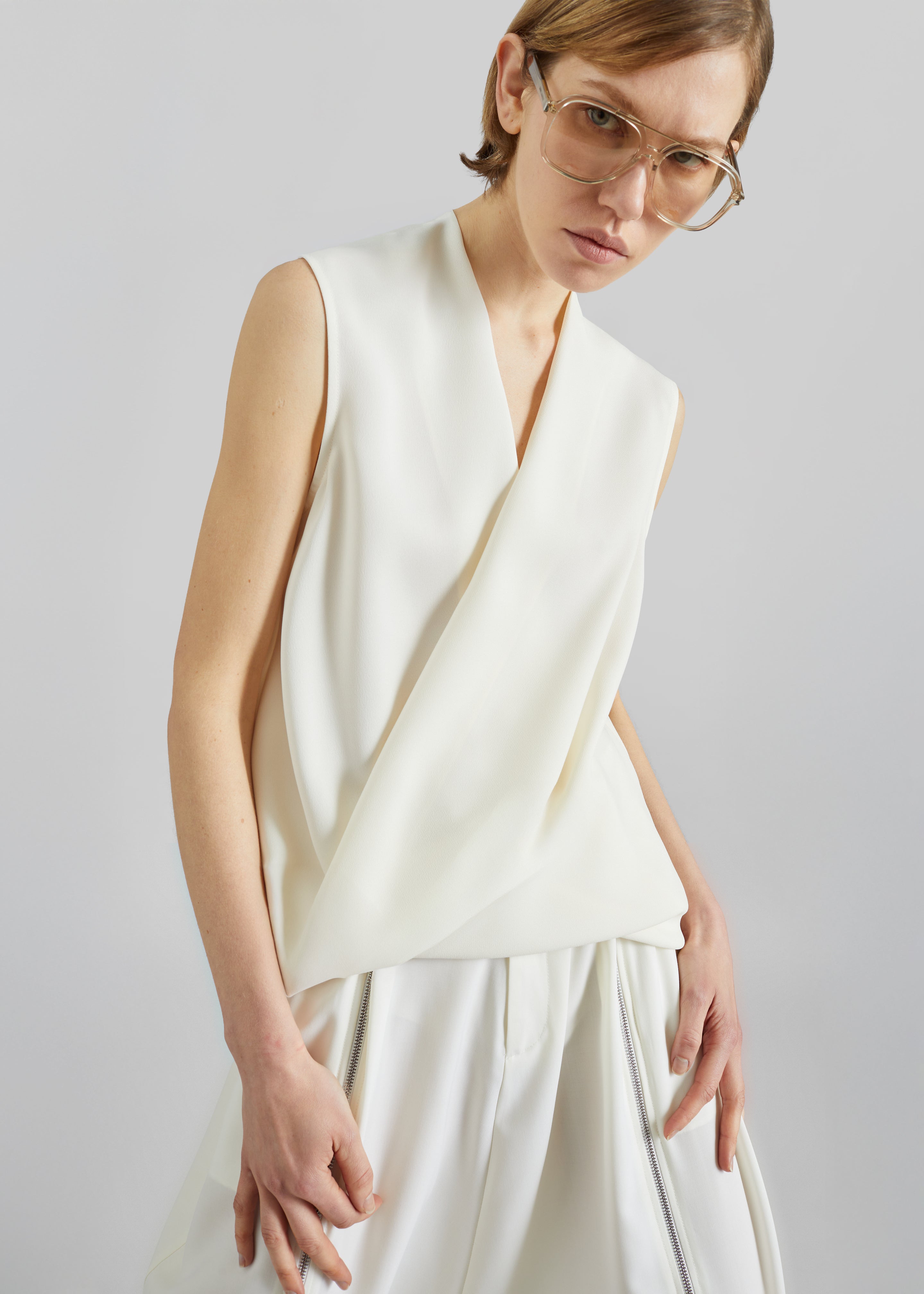 Beaufille Lewis Sleeveless Blouse - Porcelain - 1