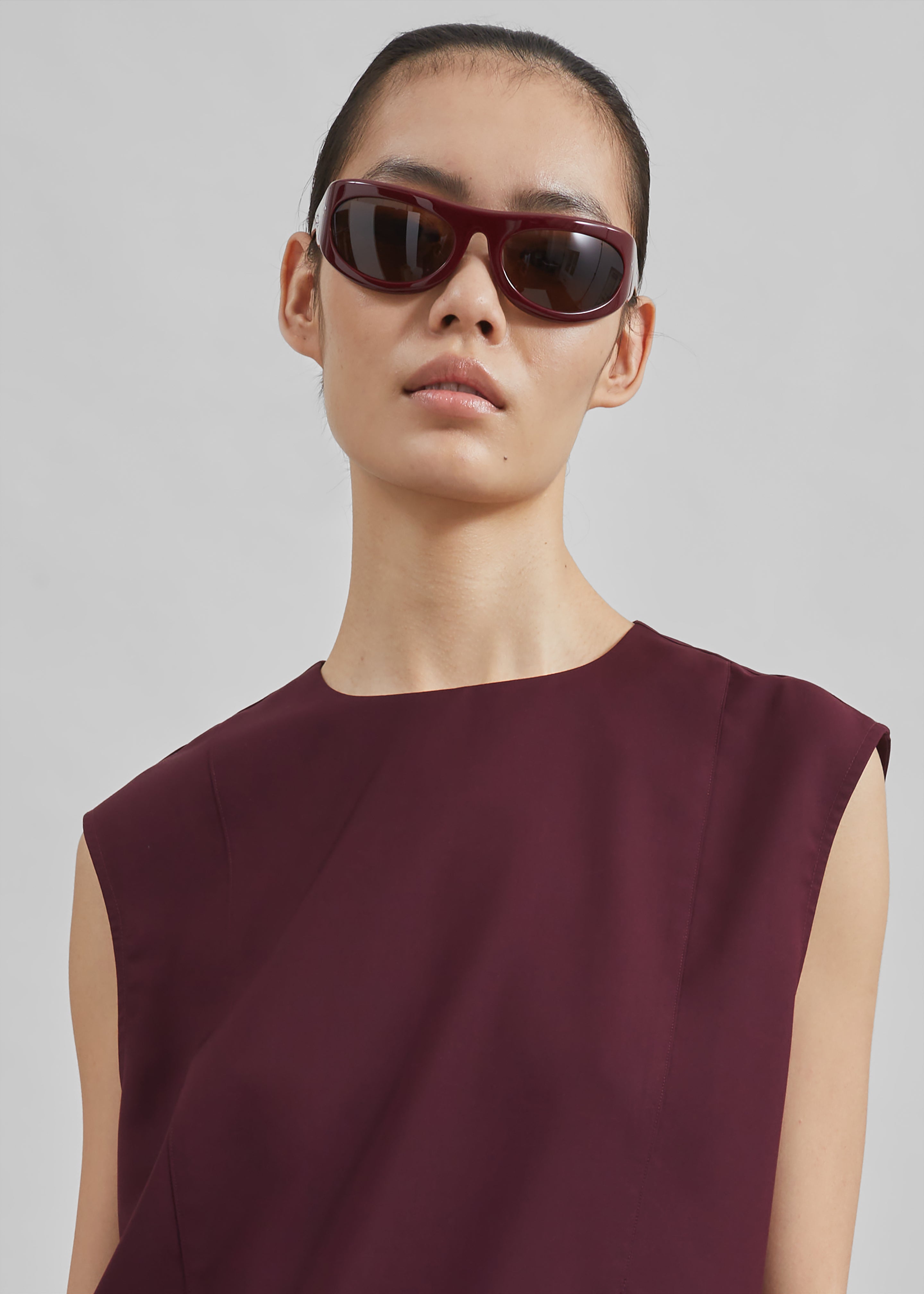 Beaune Sleeveless Top - Burgundy - 6