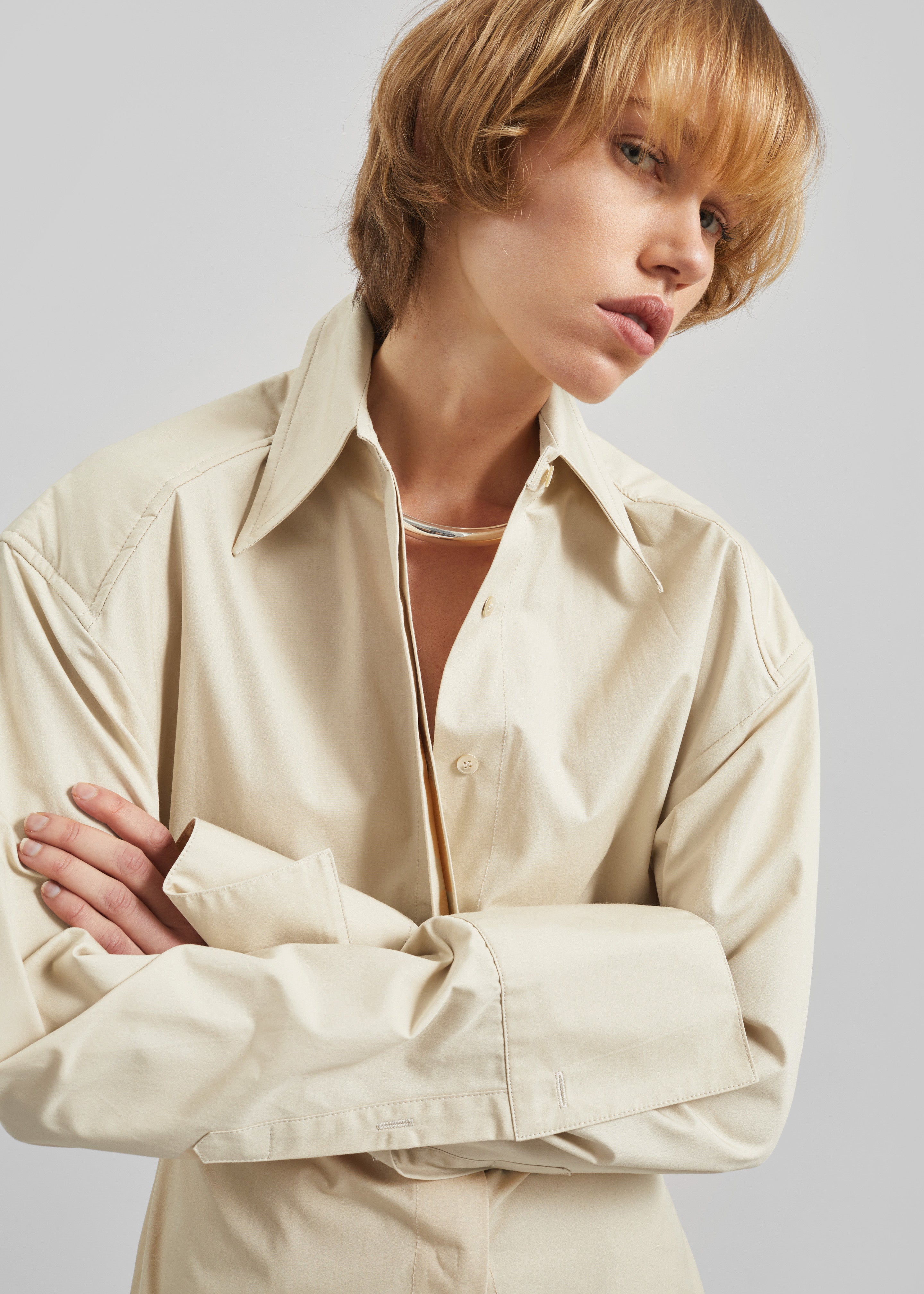 Bec Padded Shirt - Beige - 4