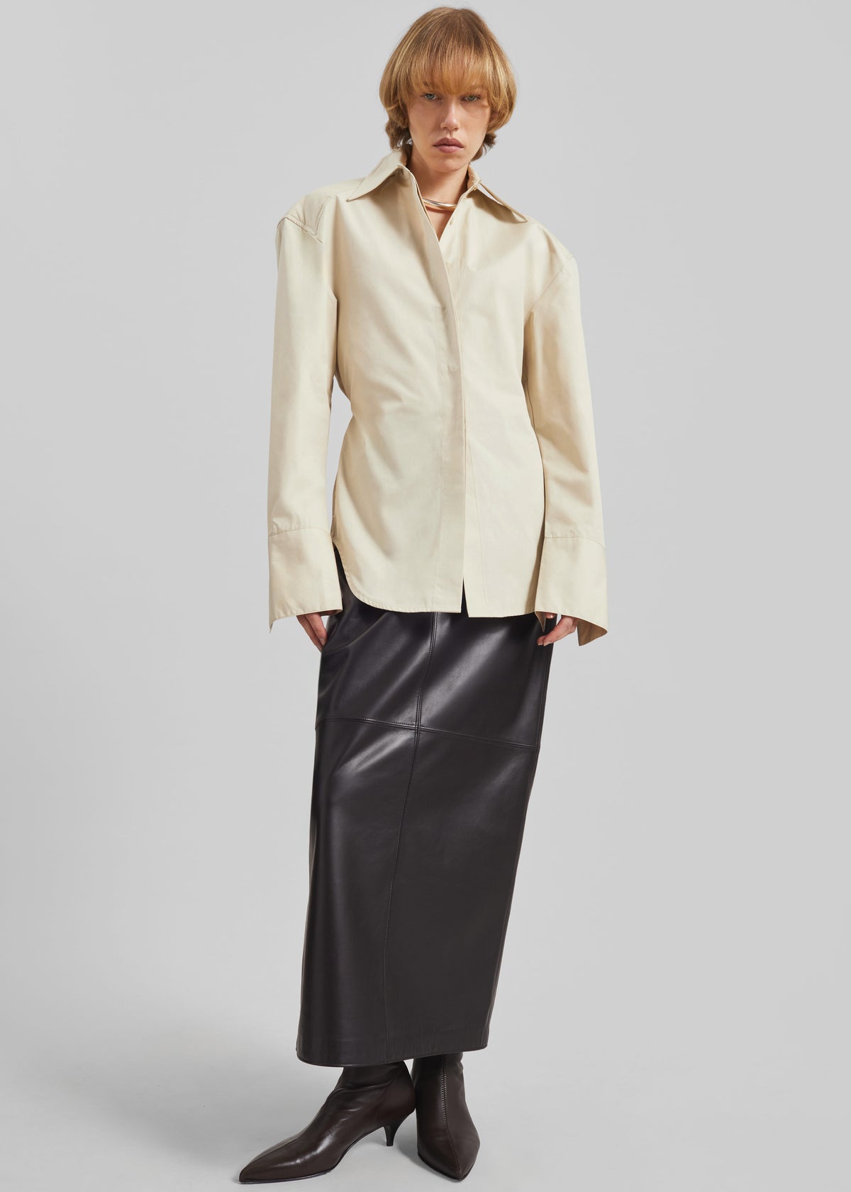 Bec Padded Shirt - Beige - 3