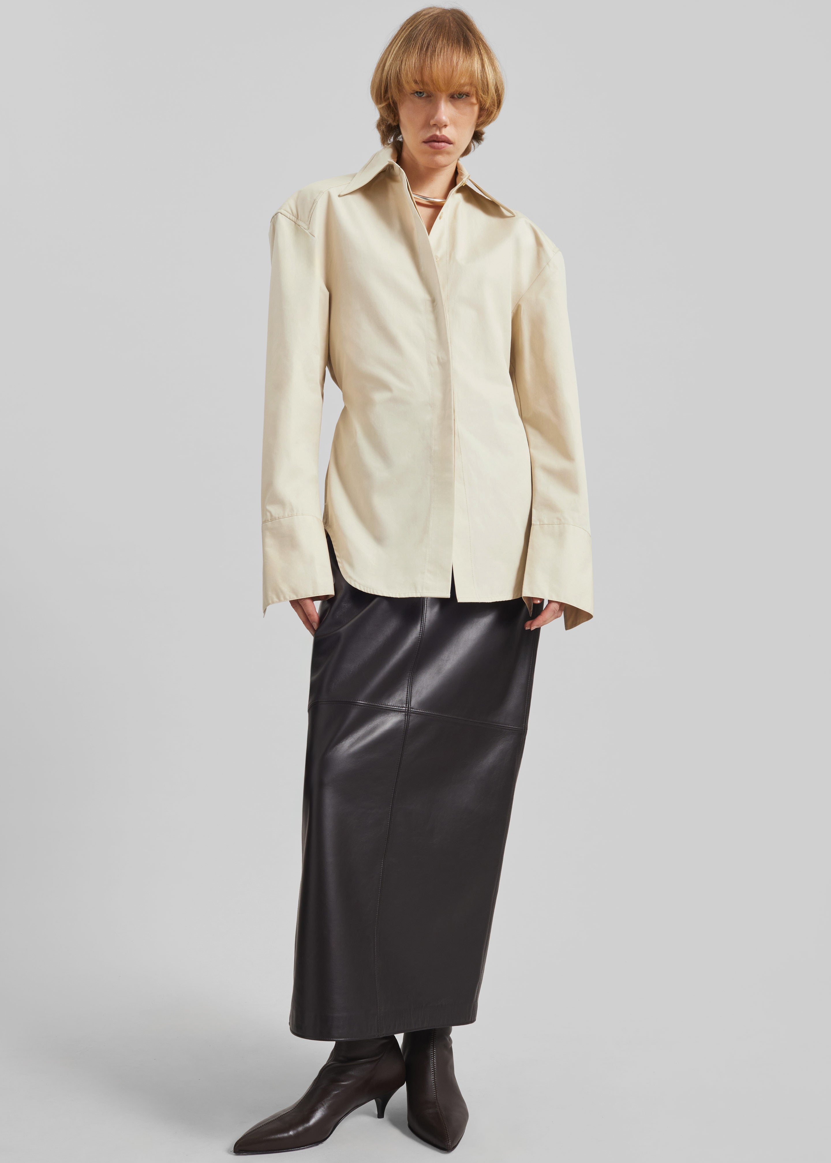 Bec Padded Shirt - Beige - 3