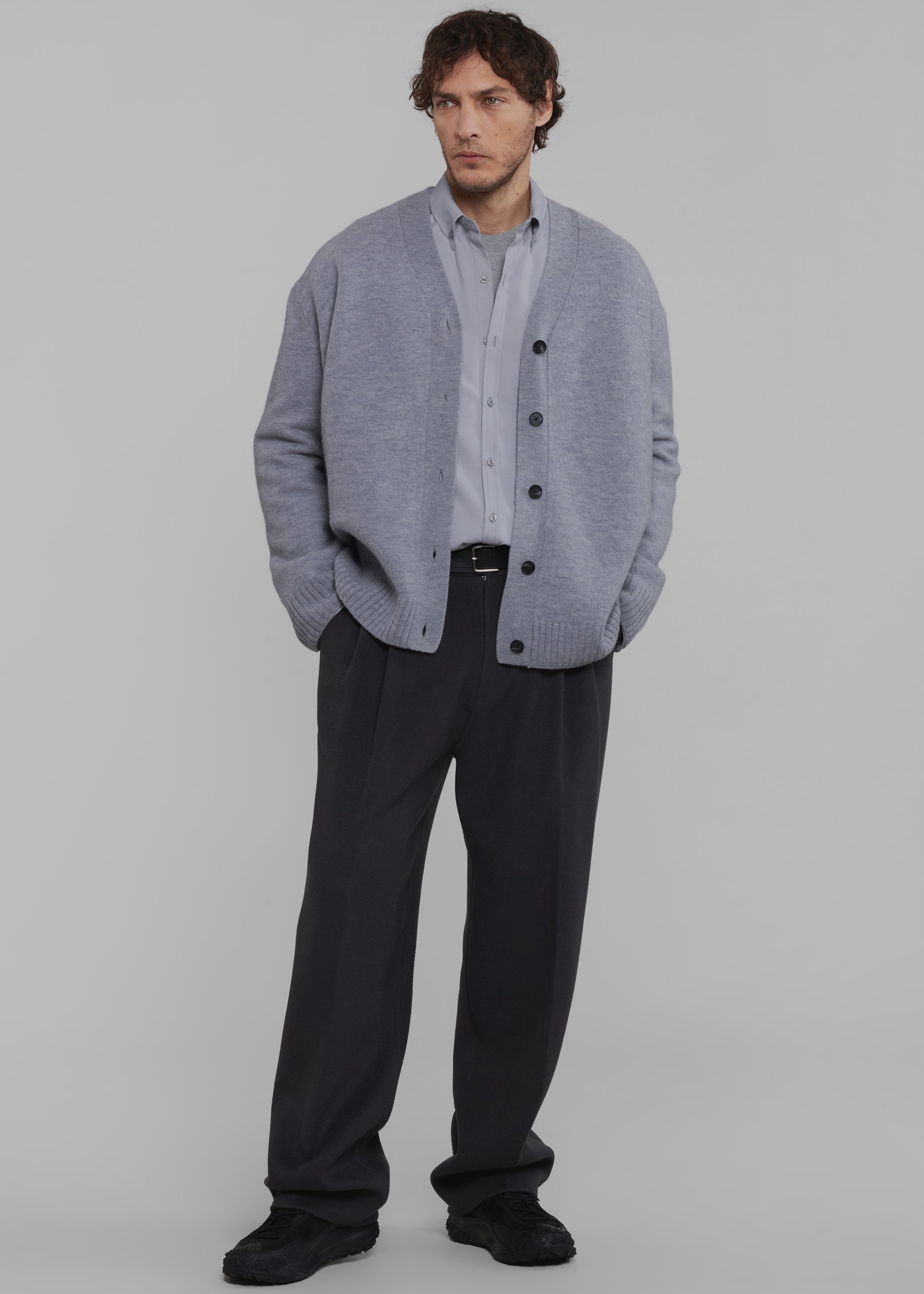 Shop the look image for Beck Wool Cardigan - Light Grey