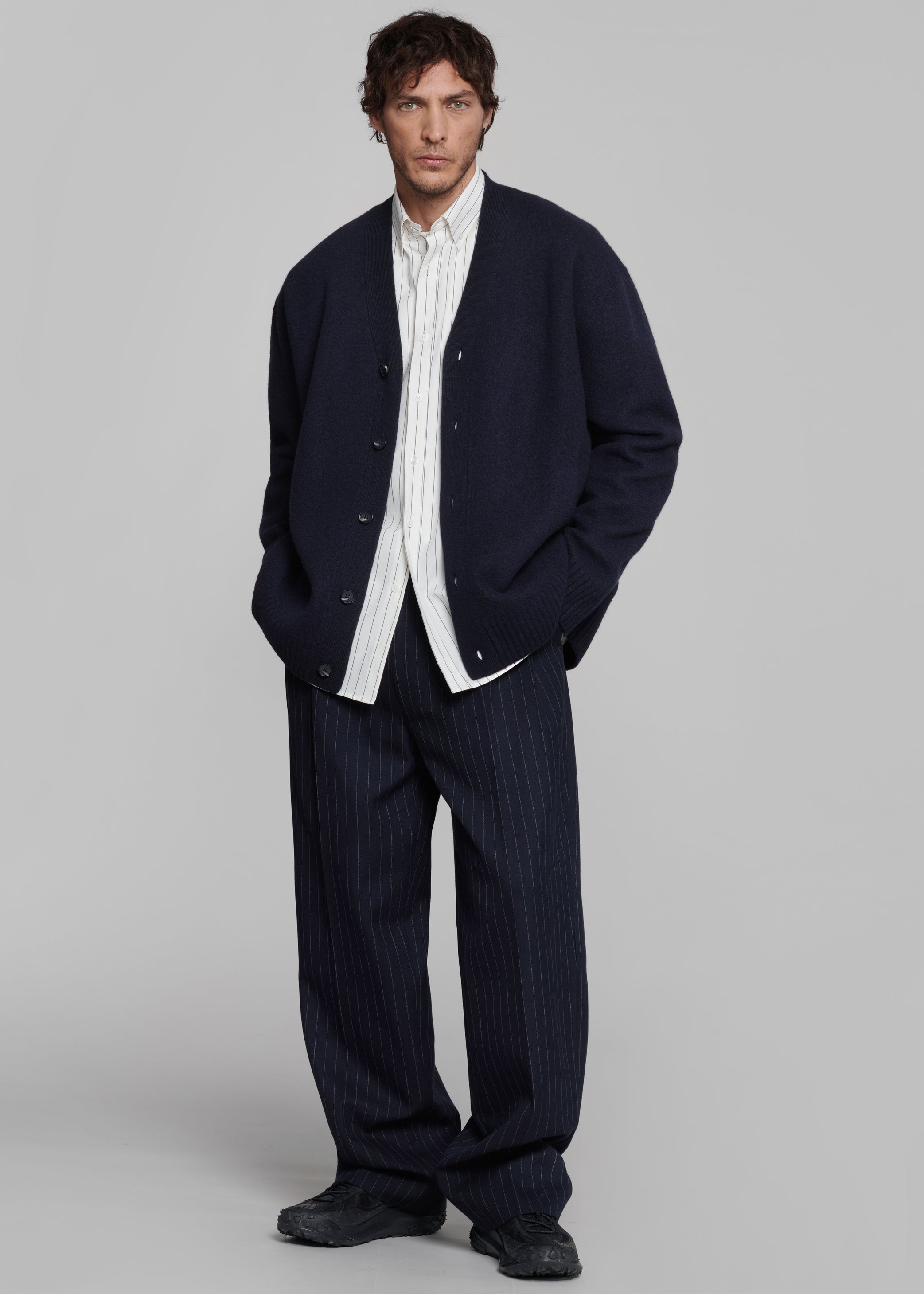 Shop the look image for Beck Wool Cardigan - Navy
