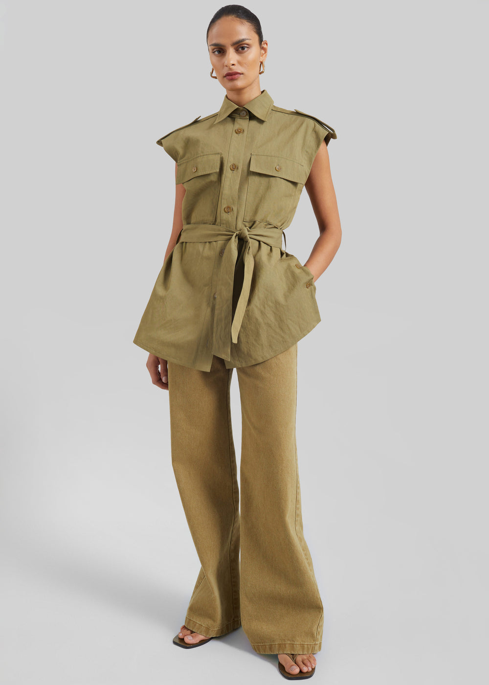 Beckett Straight Jeans - Olive Brown - 1