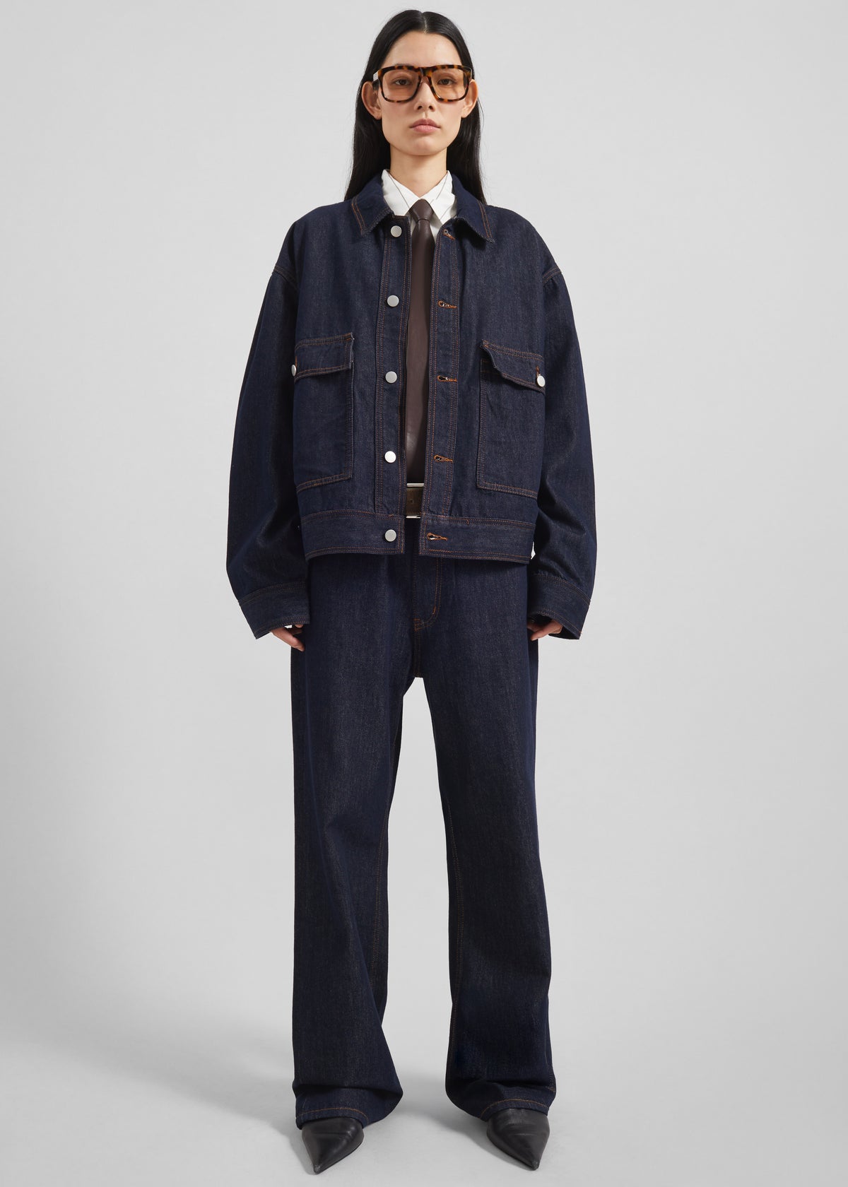 Belden Boxy Denim Jacket - Dark Wash - 5