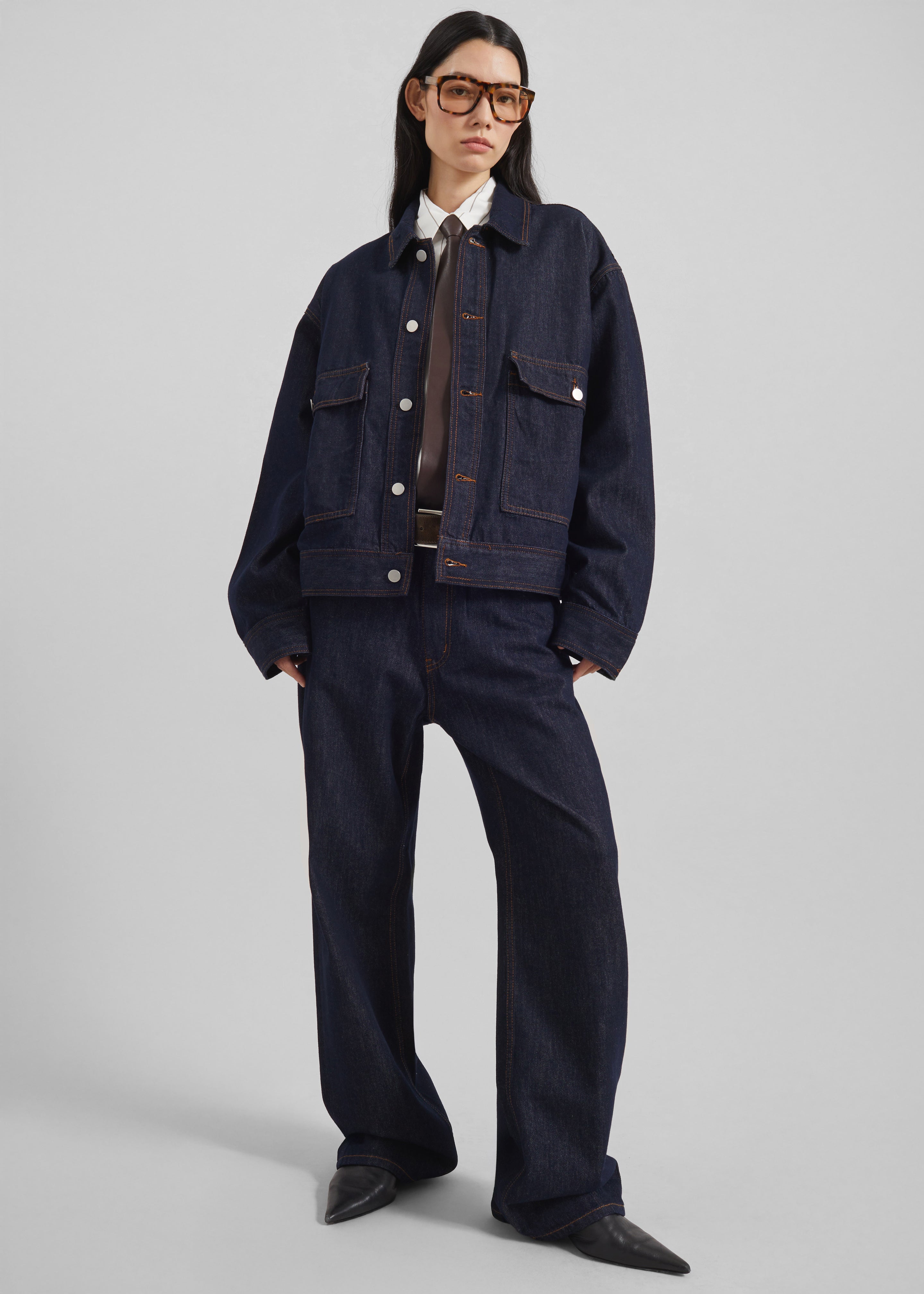 Belden Boxy Denim Jacket - Dark Wash - 2