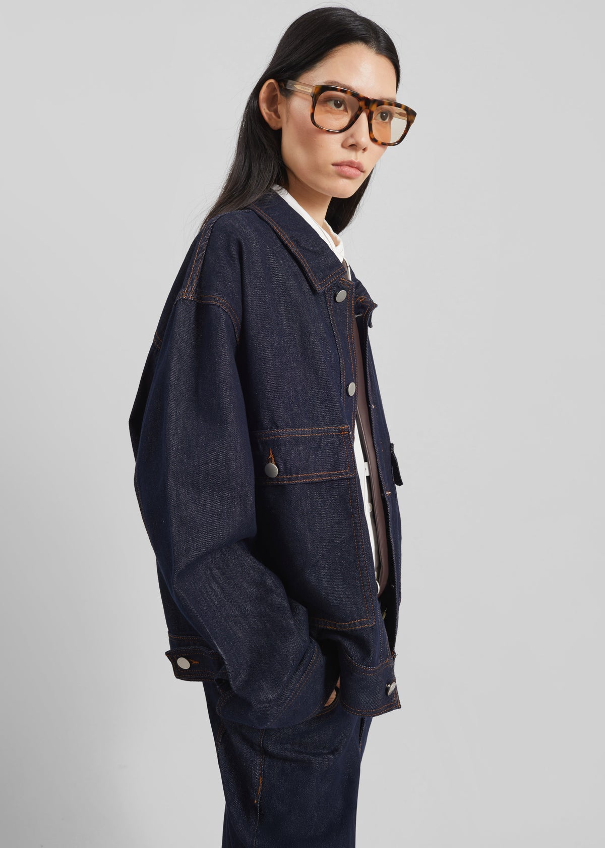 Belden Boxy Denim Jacket - Dark Wash - 4