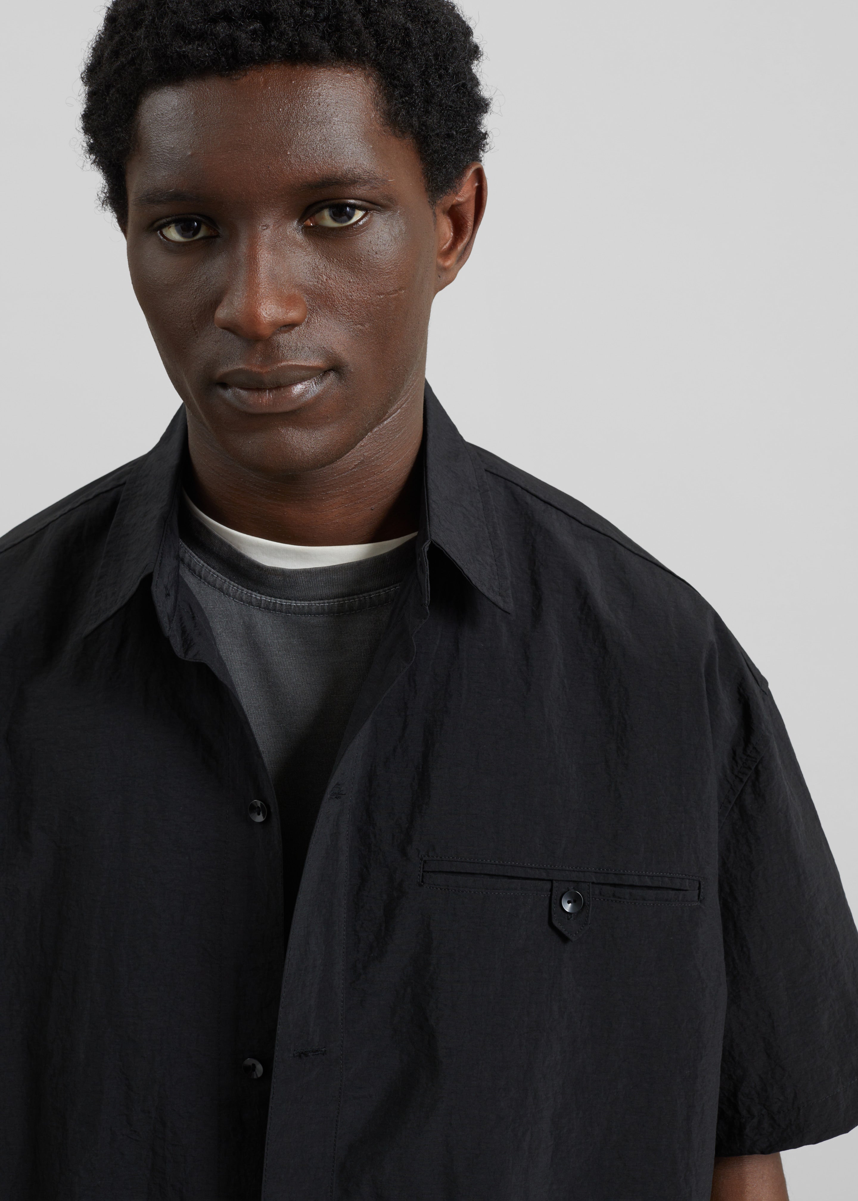 Belem Drawstring Shirt - Black - 3