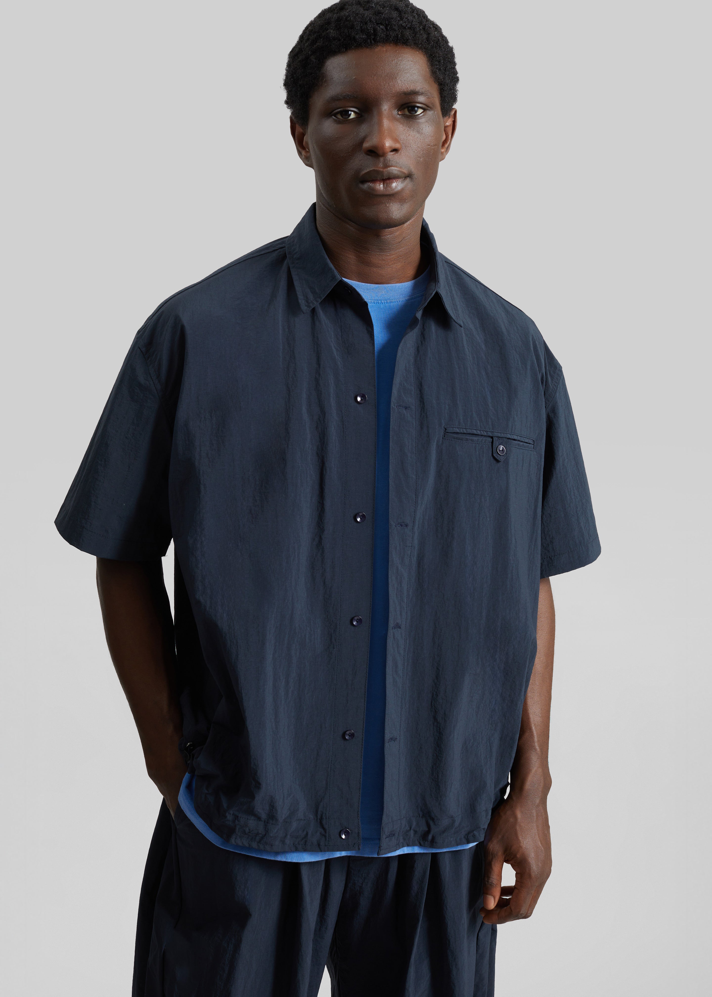 Belem Drawstring Shirt - Navy - 4