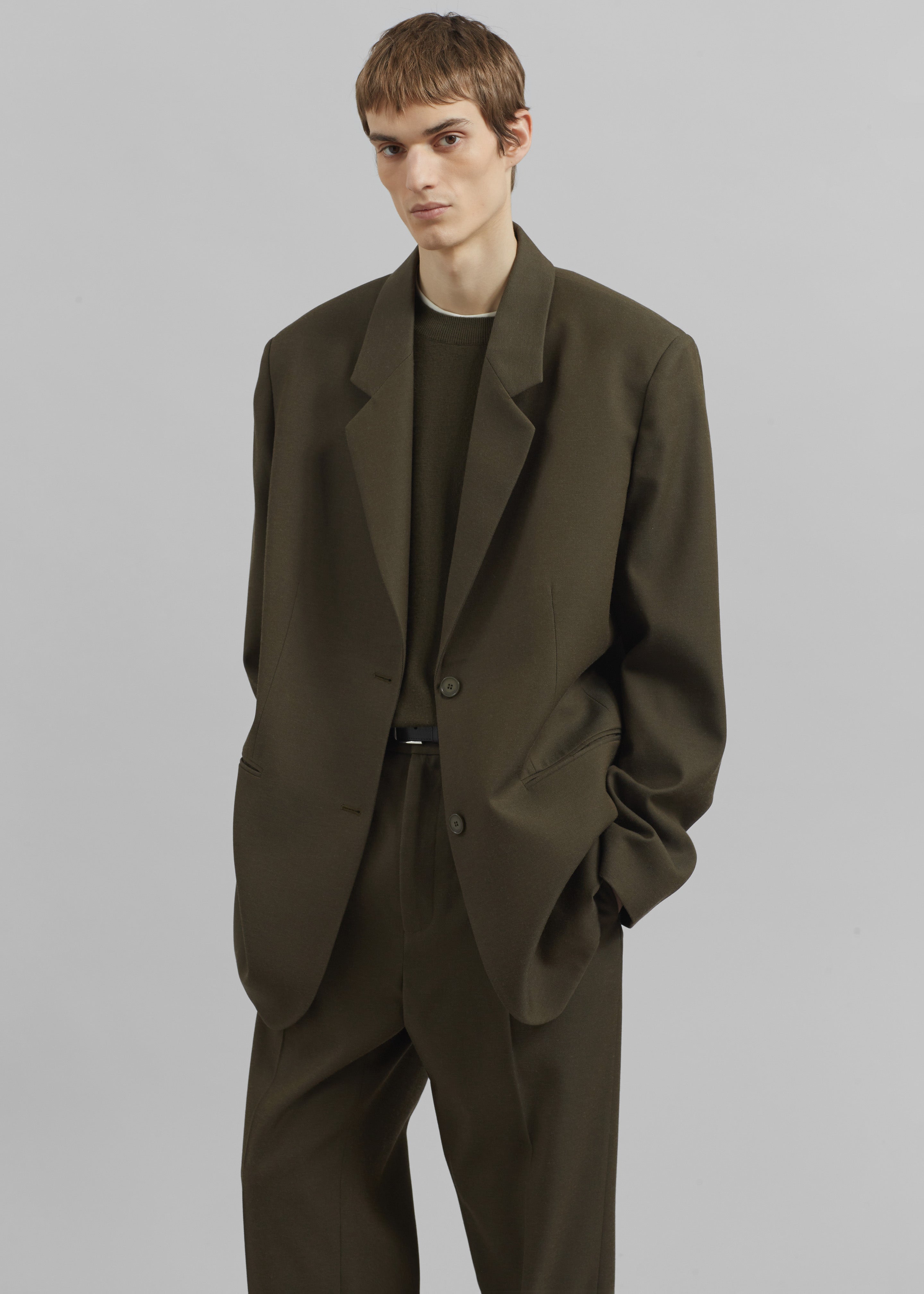 Belgrave Blazer - Army Green The Frankie Shop Belgrave Blazer - Army Green The Frankie Shop