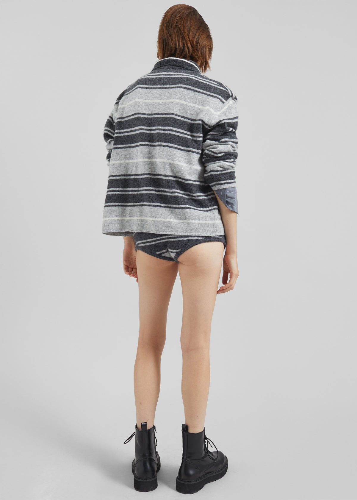 Belize Knit Hot Pants - Grey Stripe - 9