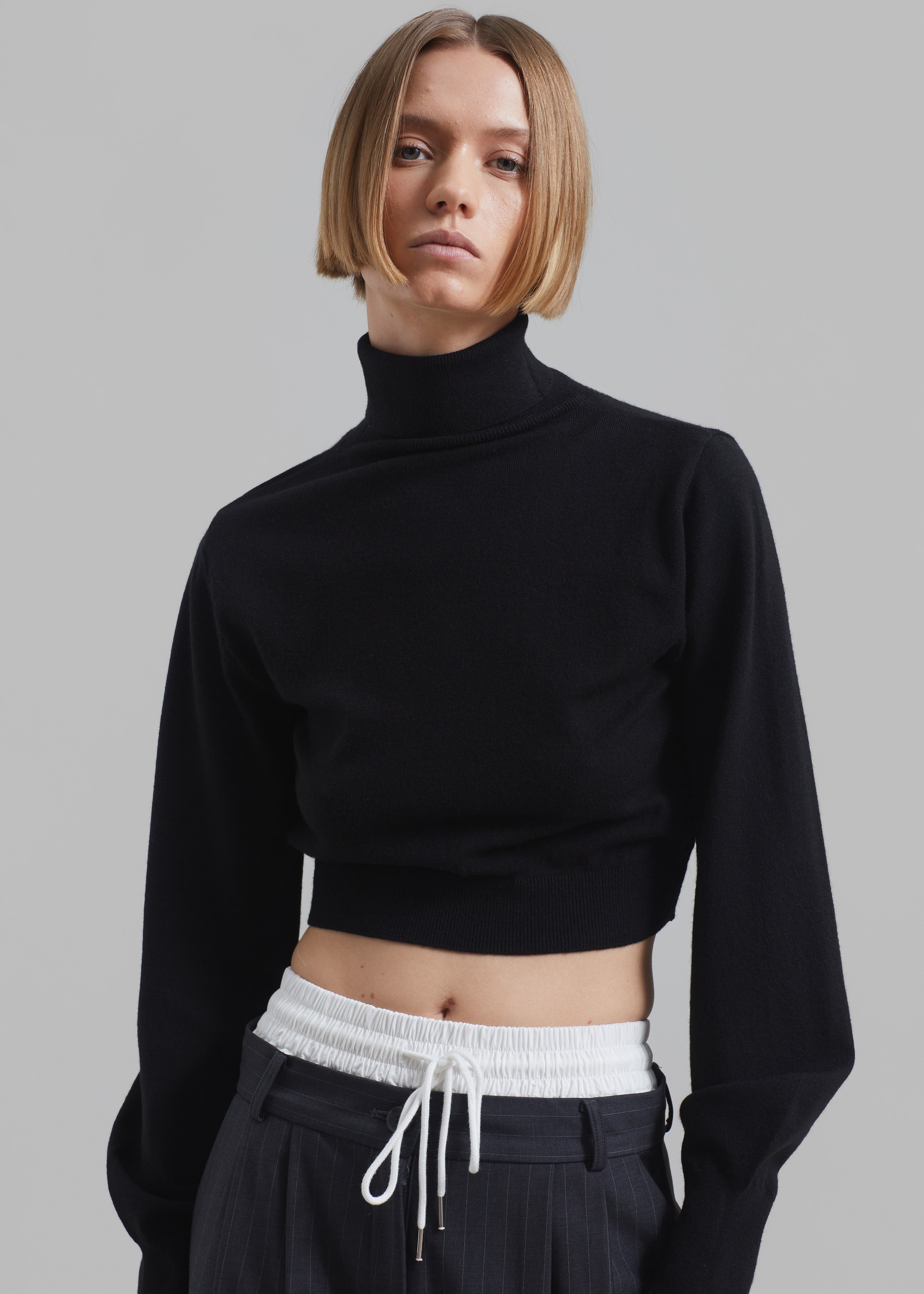 Cropped long clearance sleeve turtleneck