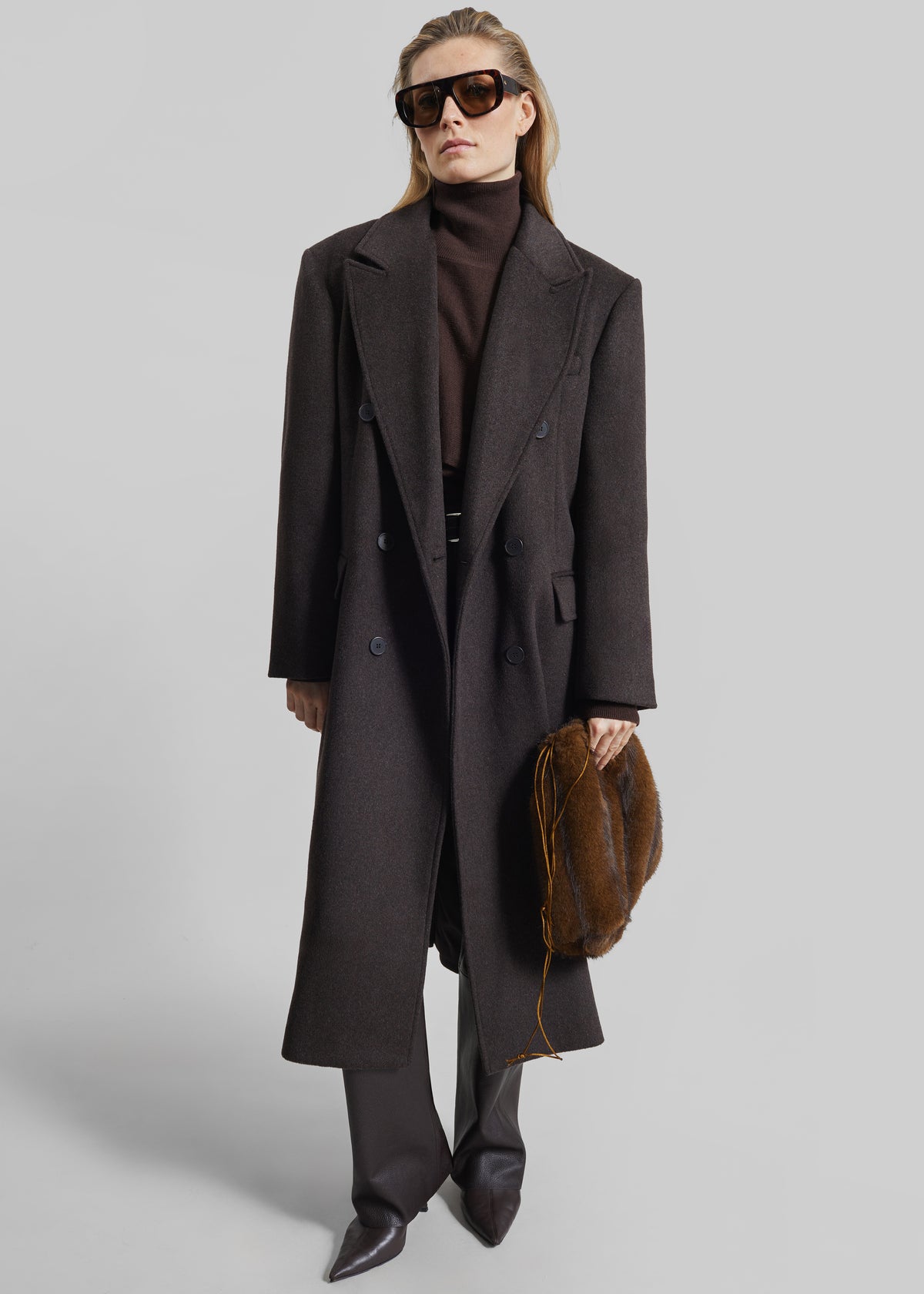 Bellace Wool Coat - Brown - 6