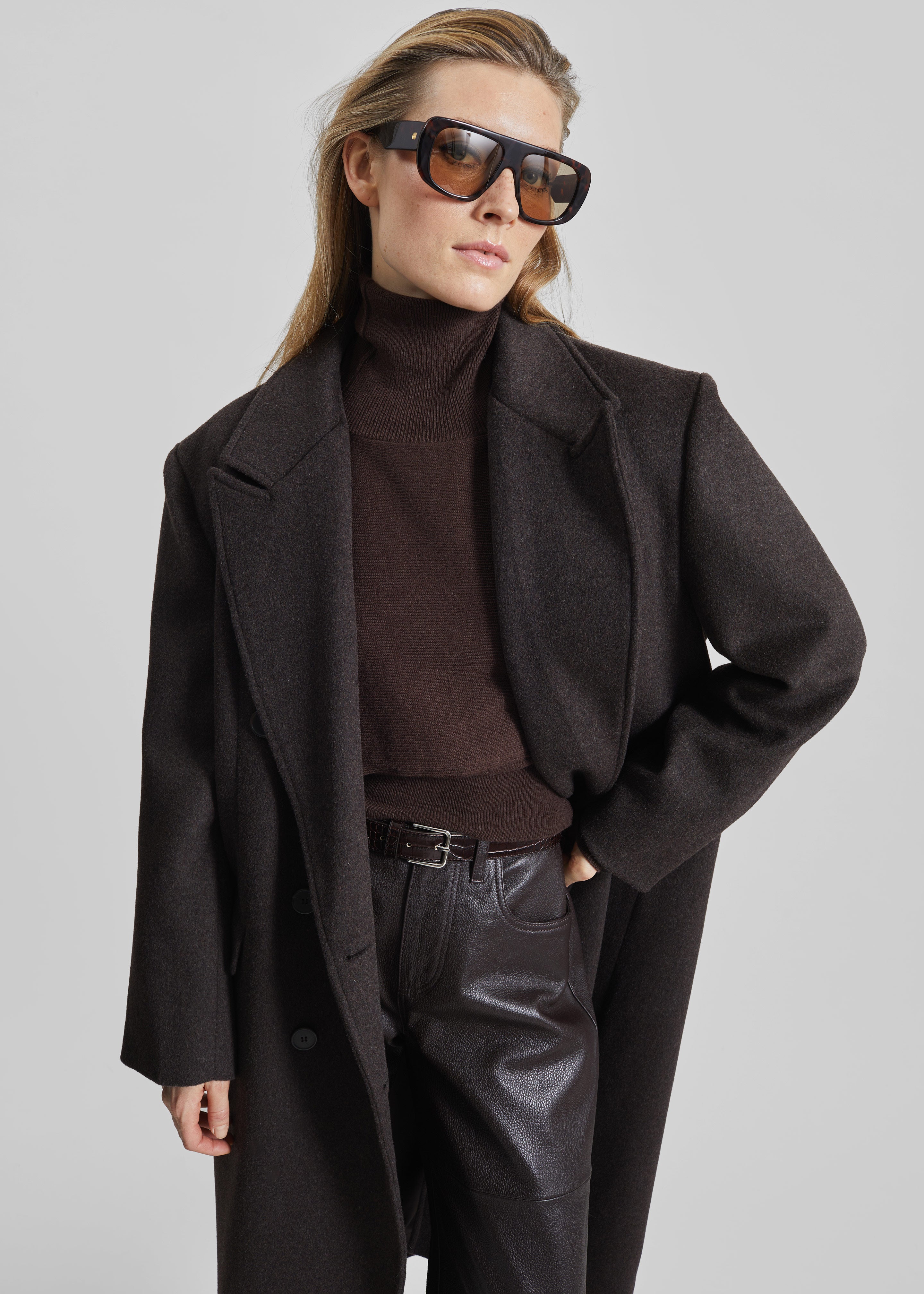 Bellace Wool Coat - Brown - 2