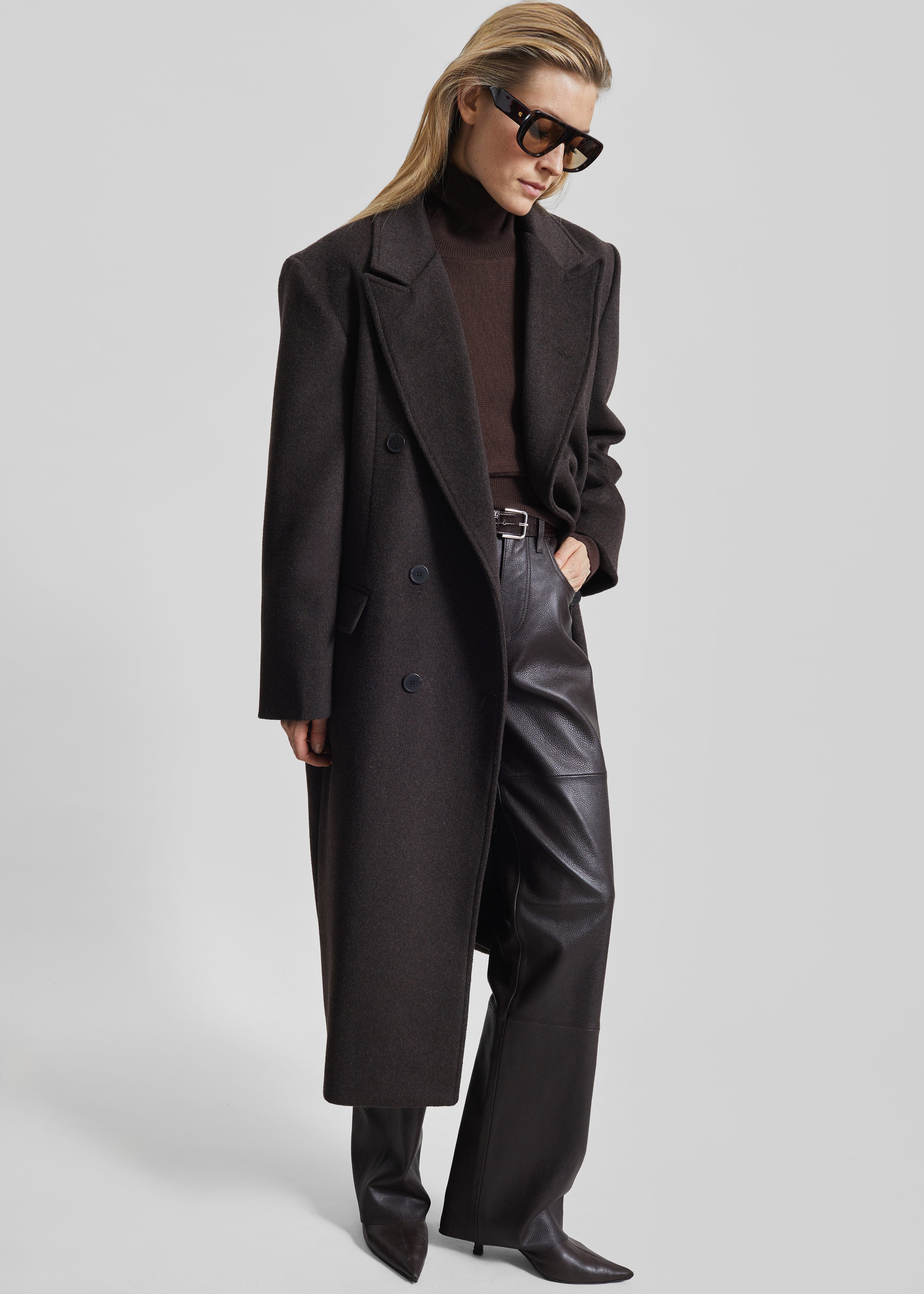 Delphina Long Coat - Burgundy – The Frankie Shop