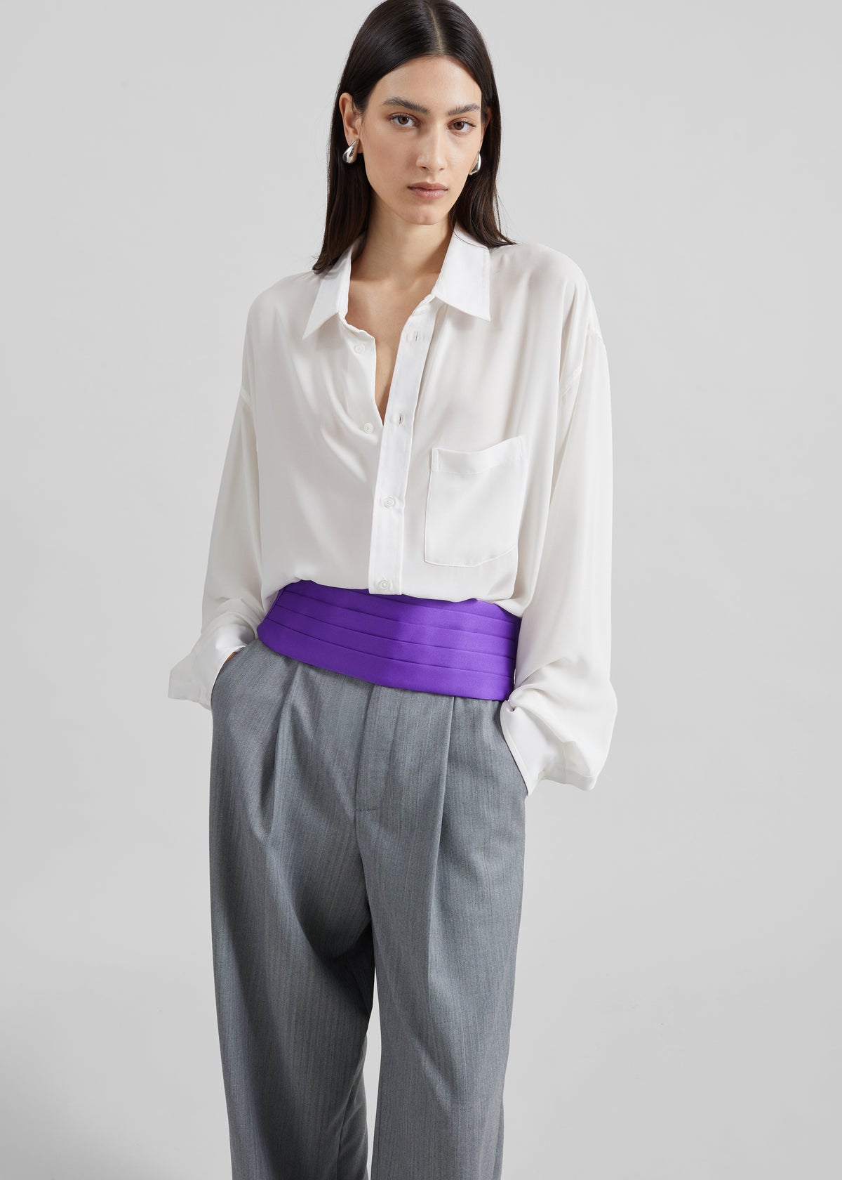 Bellano Satin Cummerbund Belt - Deep Purple