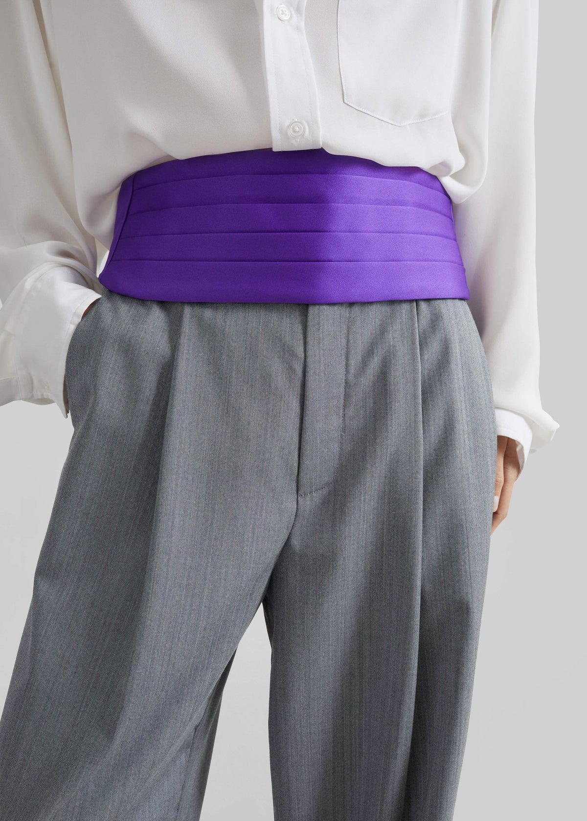 Bellano Satin Cummerbund Belt - Deep Purple