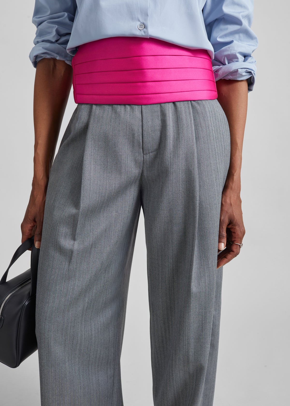 Bellano Satin Cummerbund Belt - Hot Pink