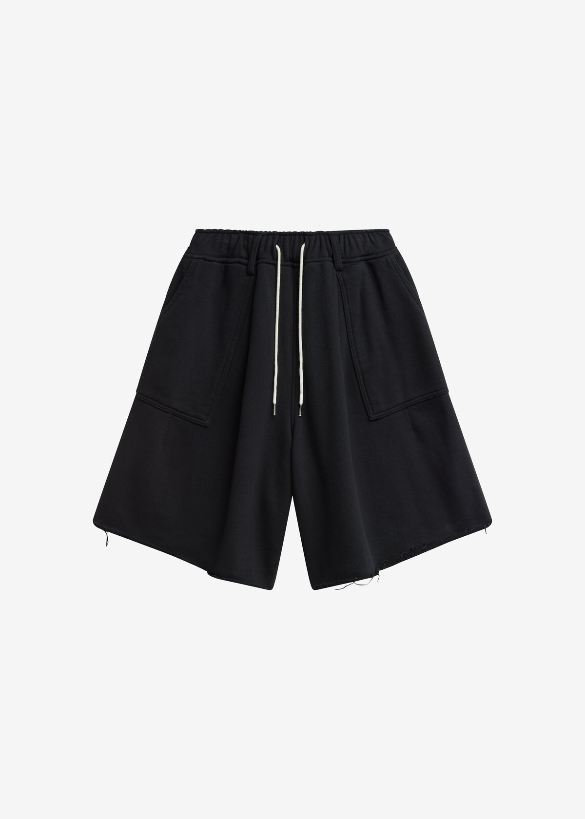 Bellino Raw Hem Sweatshorts - Black - 7