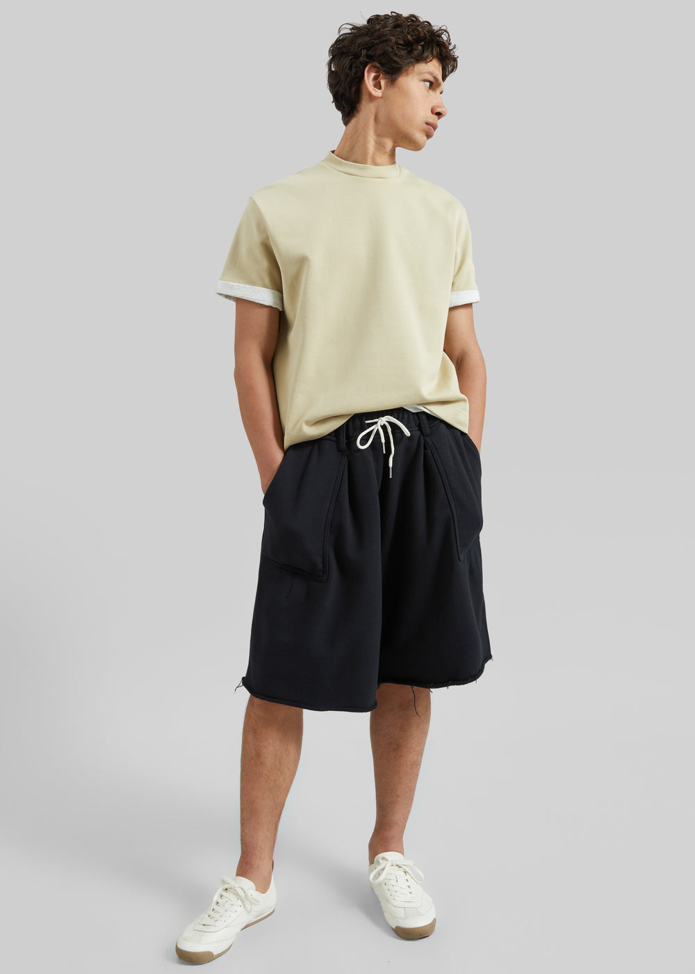 Bellino Raw Hem Sweatshorts - Black