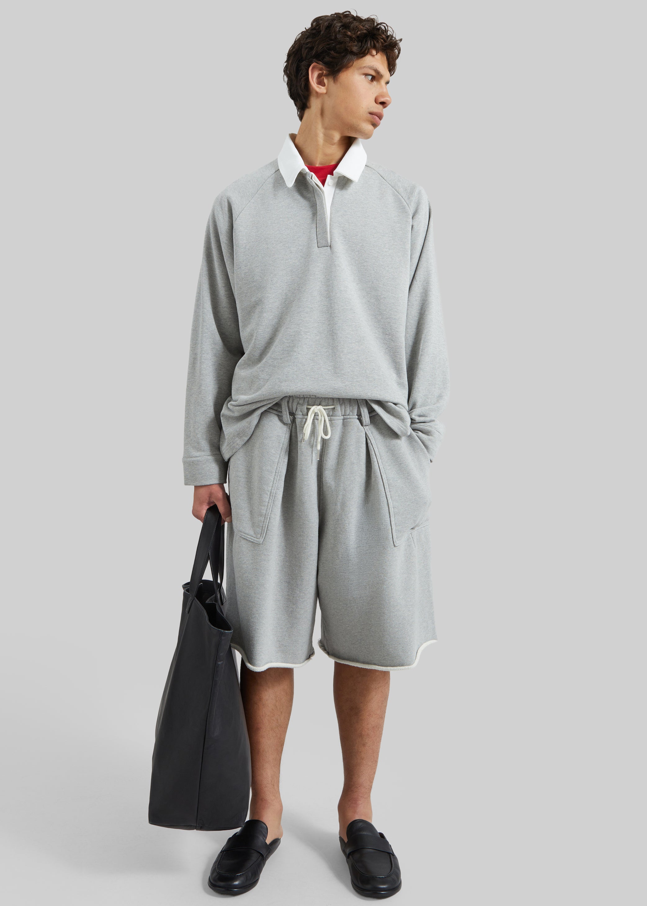 Shop the look image for Bellino Raw Hem Sweatshorts - Grey