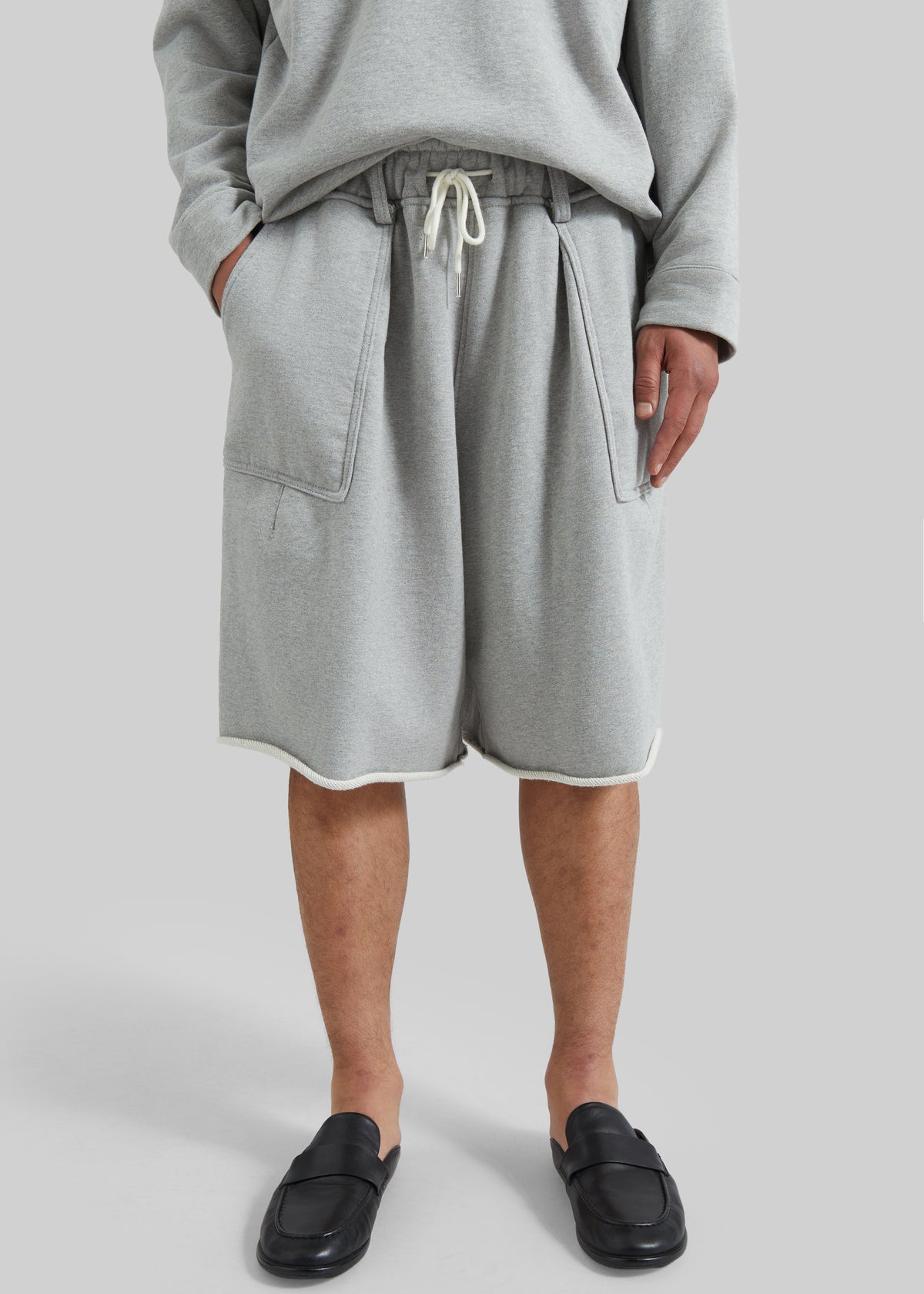 Bellino Raw Hem Sweatshorts - Grey - 5