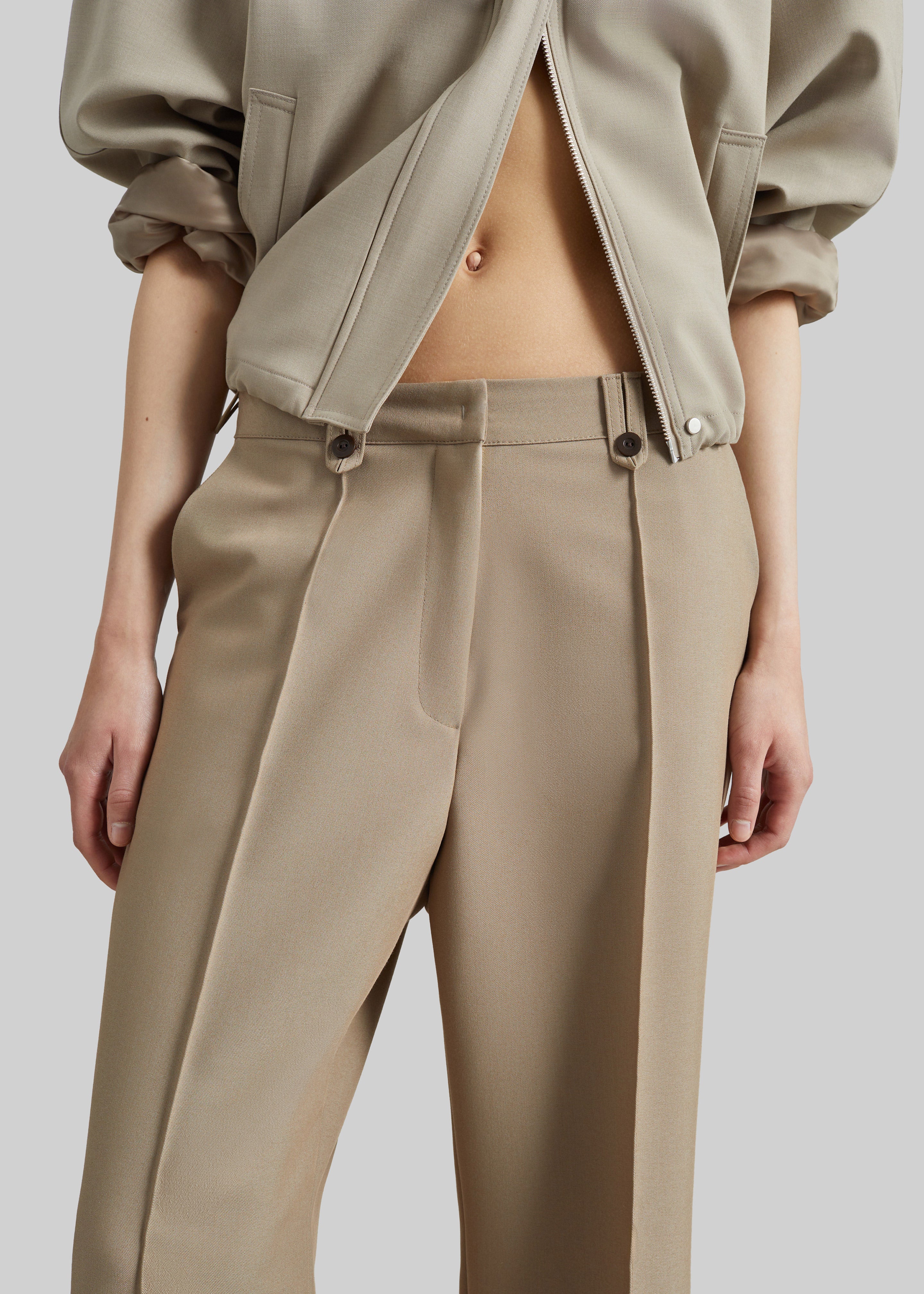 Belliva Front Seam Straight Trousers - Camel - 4