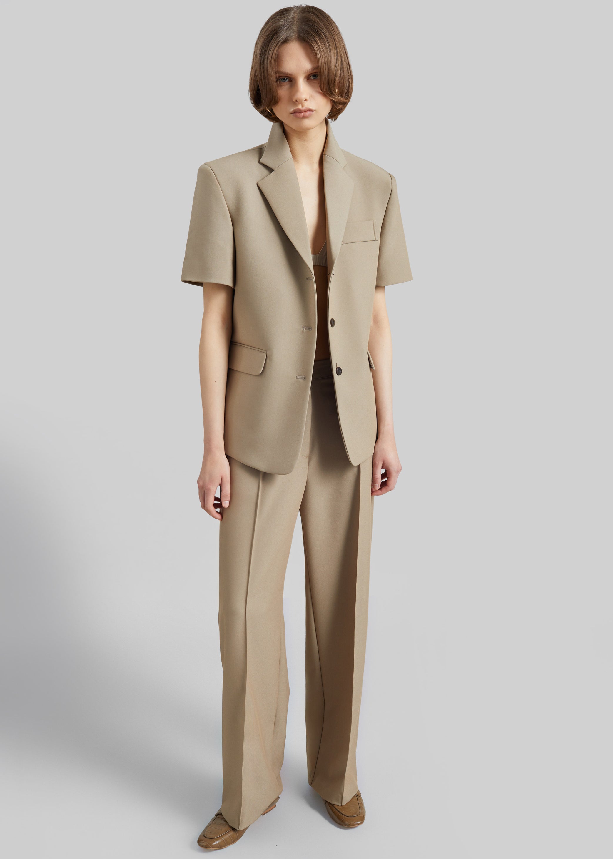 Shop the look image for Belliva Short Sleeve Blazer - Camel