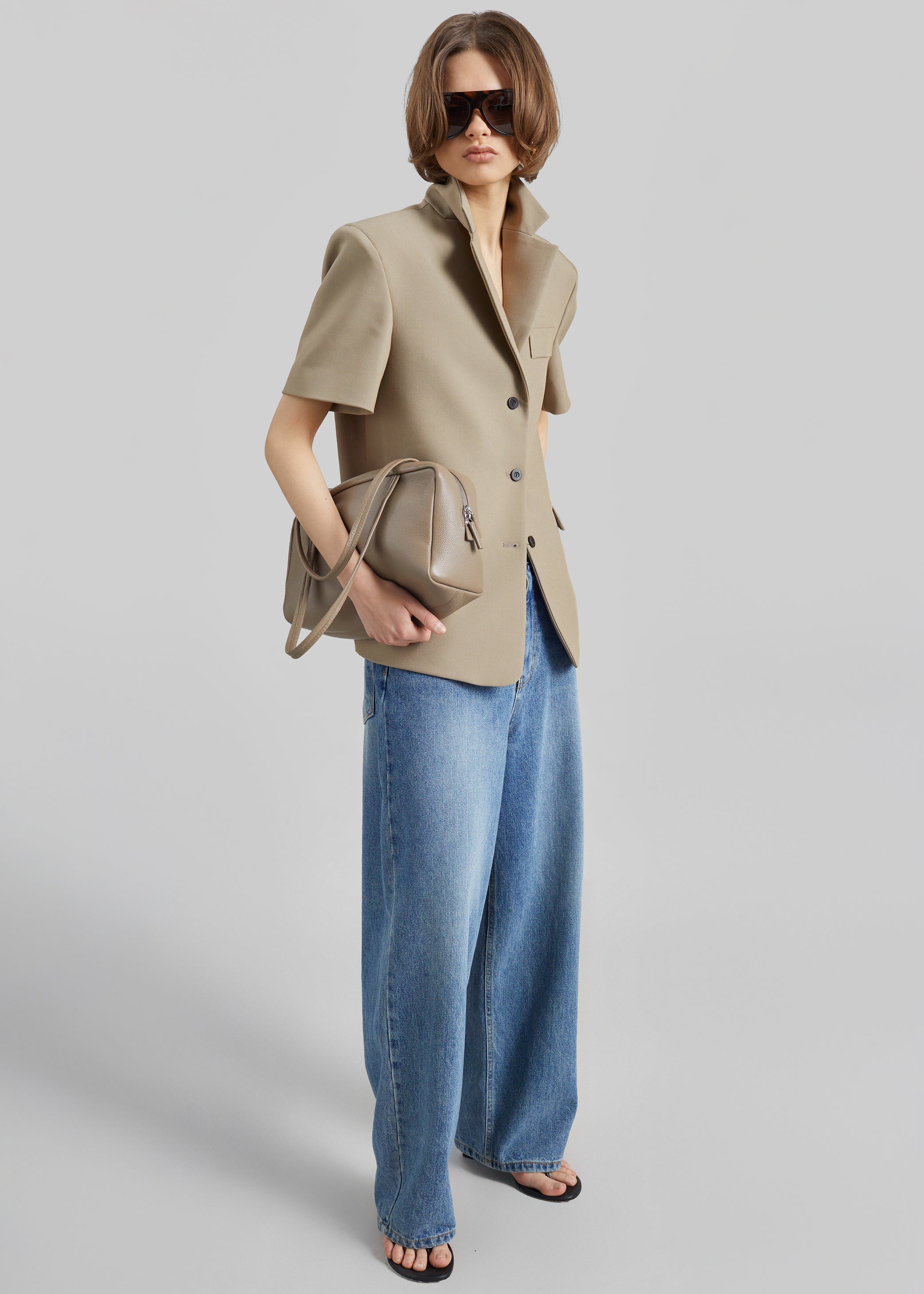 Shop the look image for Belliva Short Sleeve Blazer - Camel