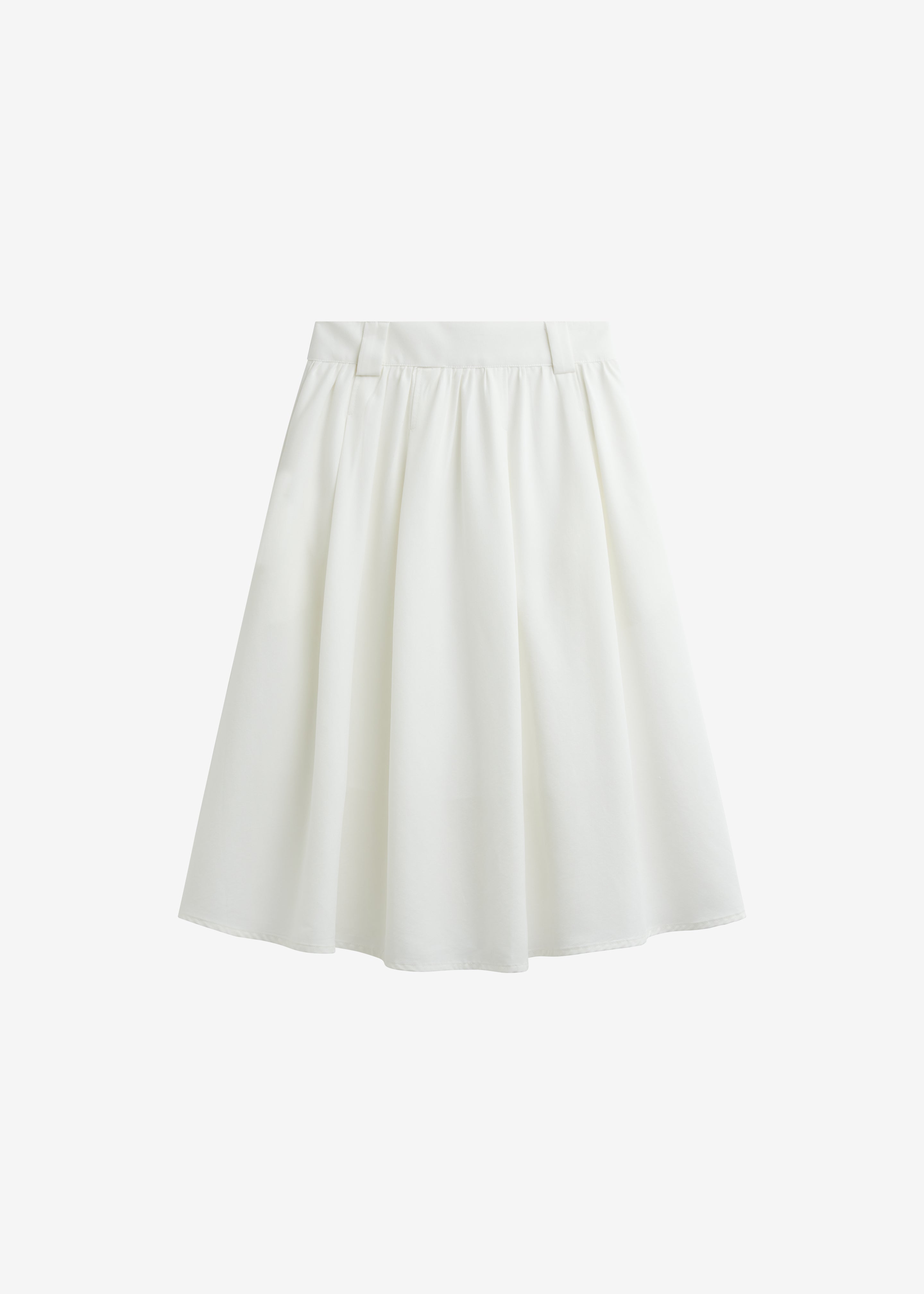 Bellona Flared Midi Skirt - White - 9