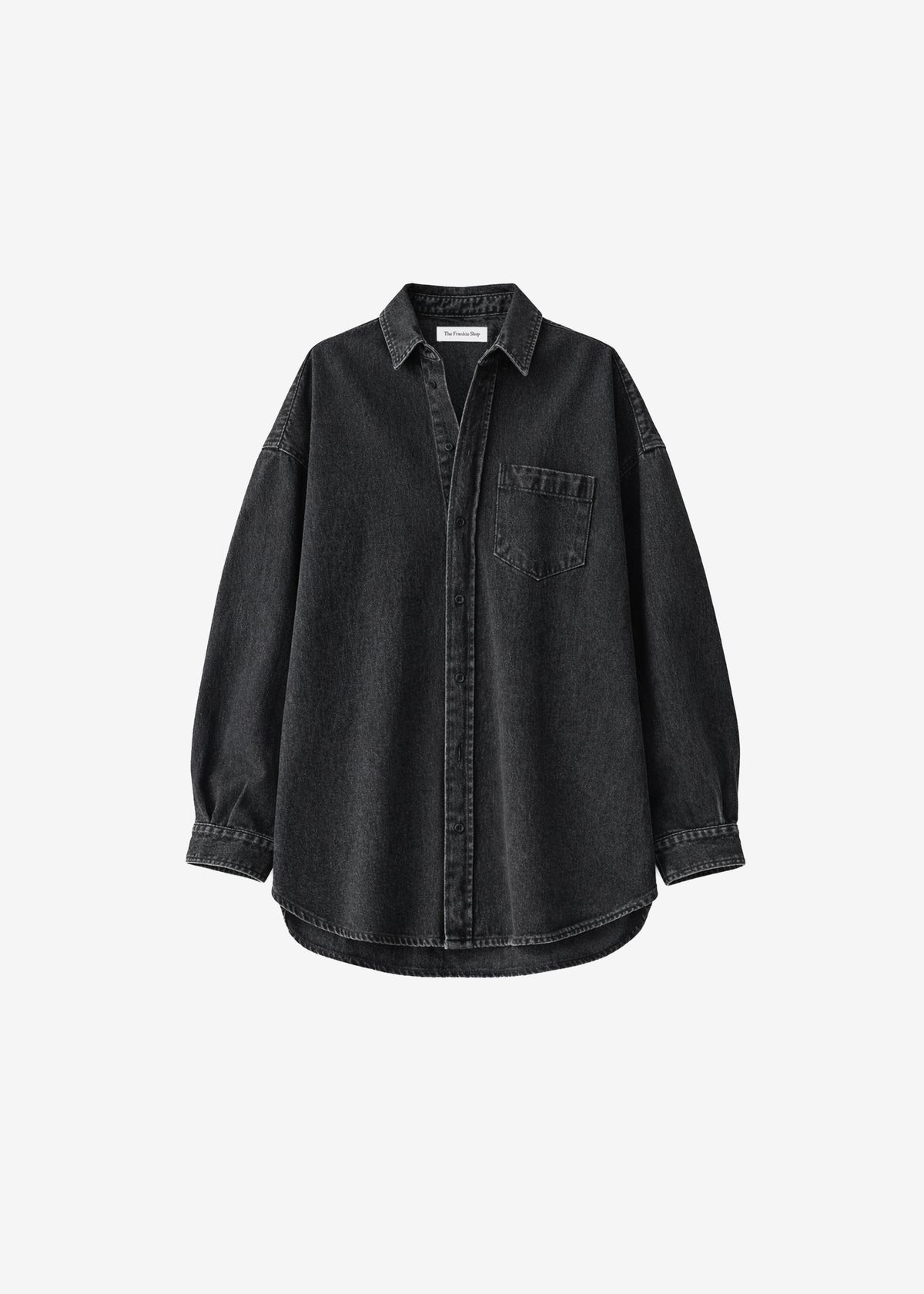 Belvis Oversized Denim Shirt - Black Wash - 6