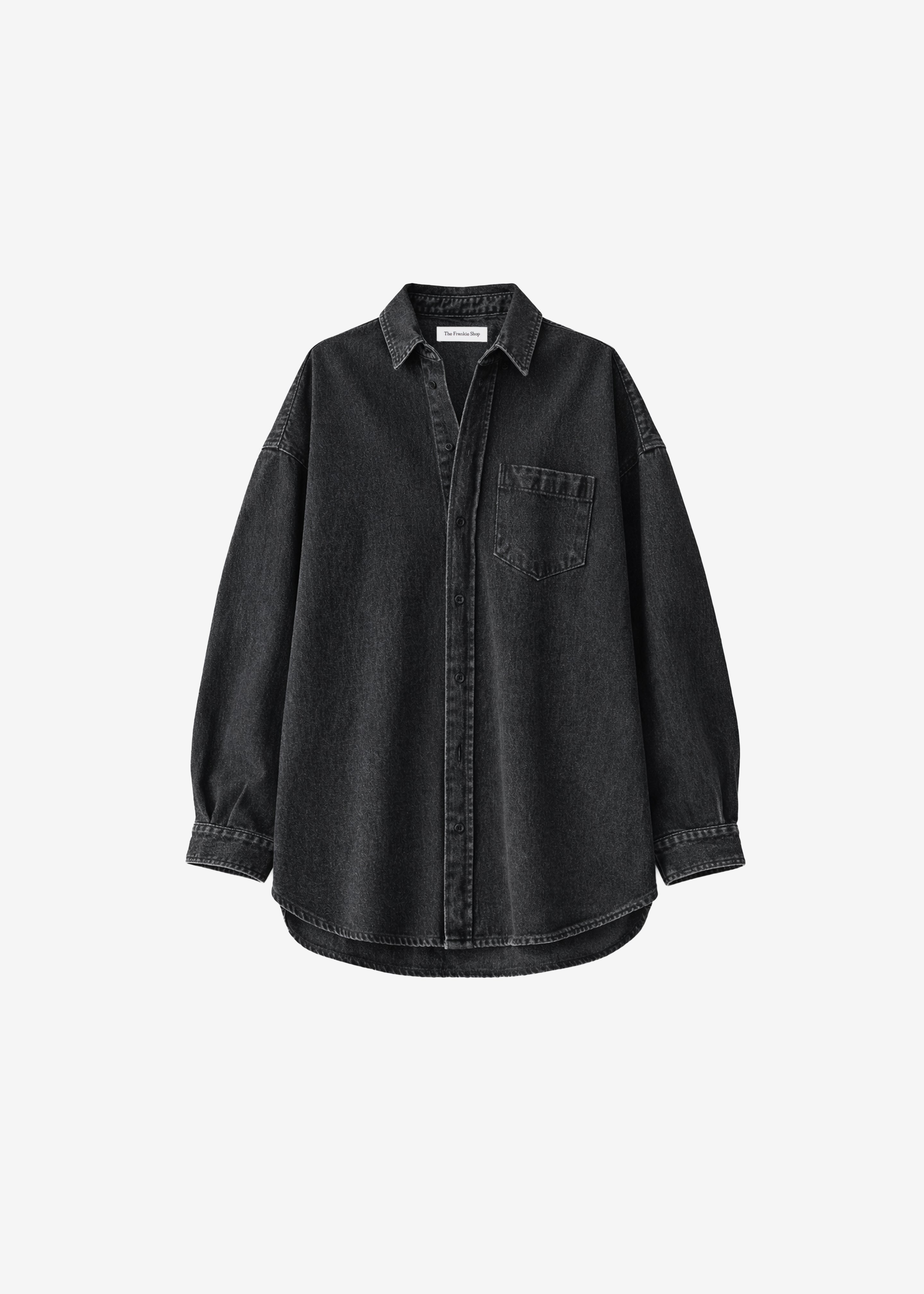 Belvis Oversized Denim Shirt - Black Wash - 6