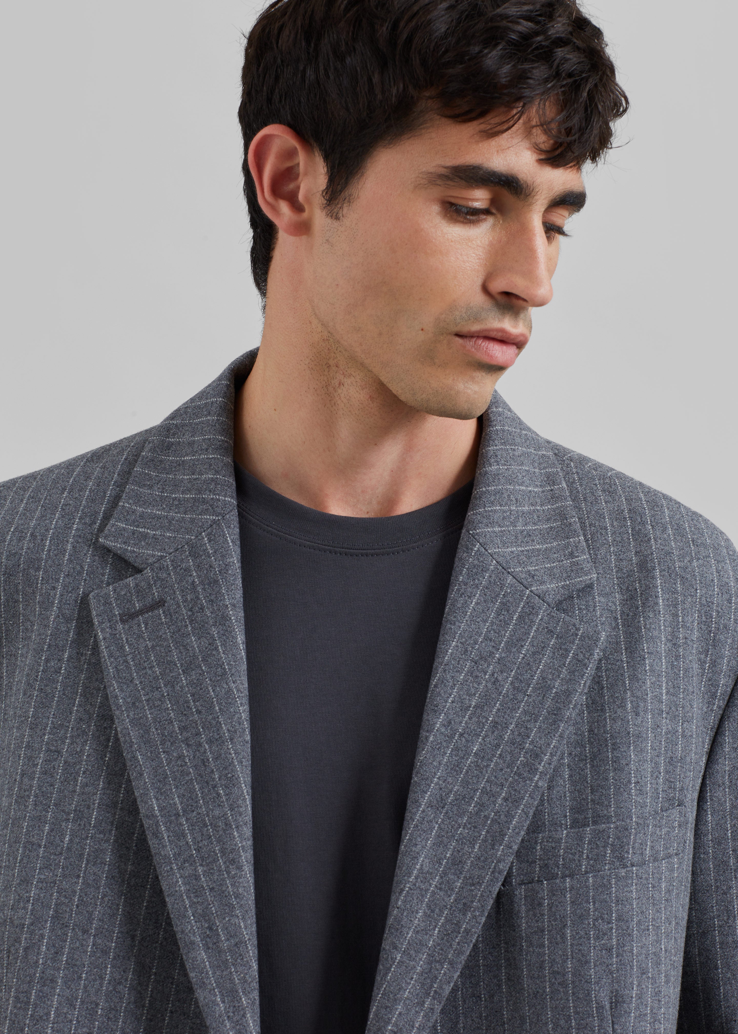 Beo Blazer - Grey/White Pinstripe - 6