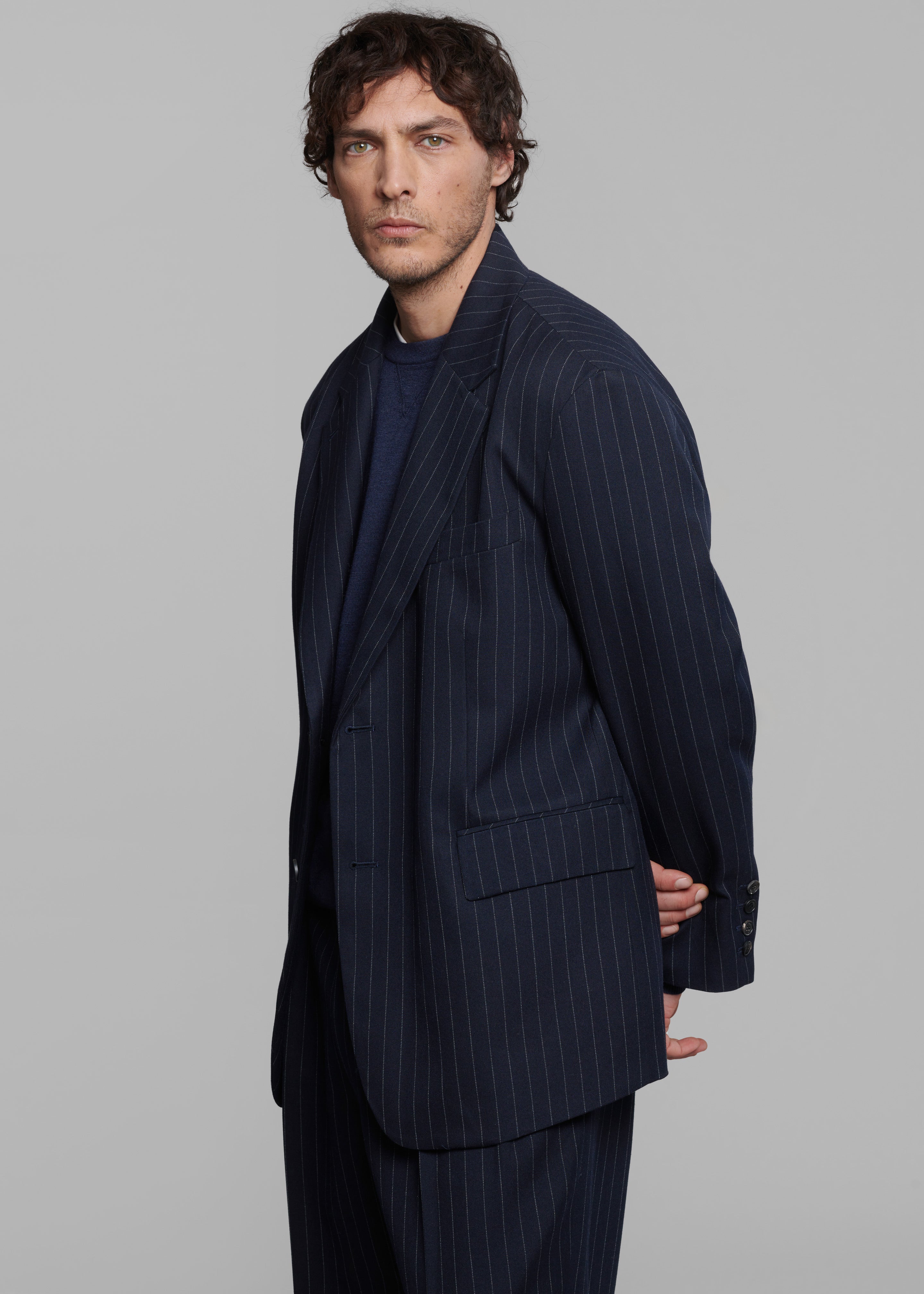 Beo Blazer - Navy/White Pinstripe - 2