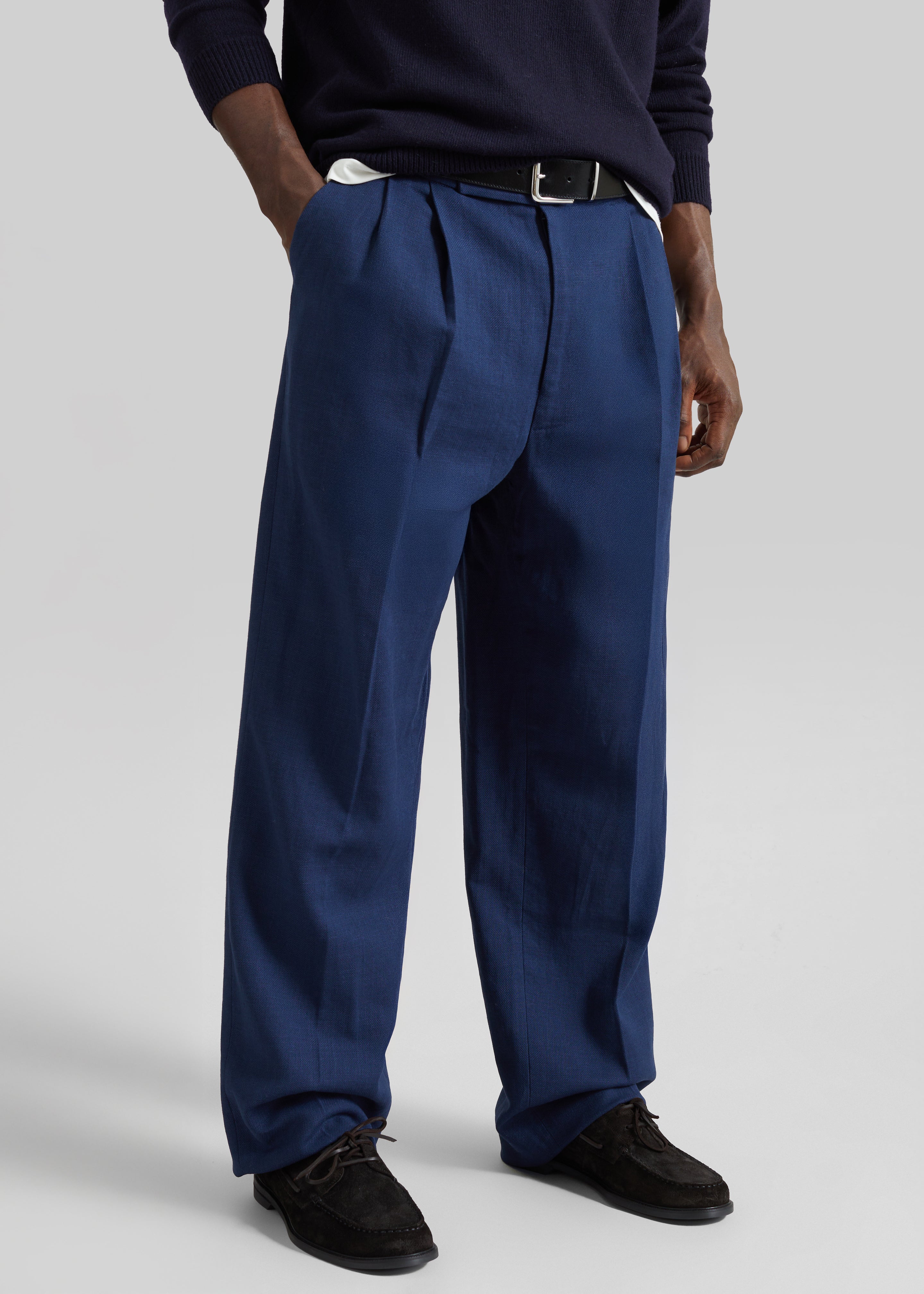 Beo Linen Pants - Navy - 2