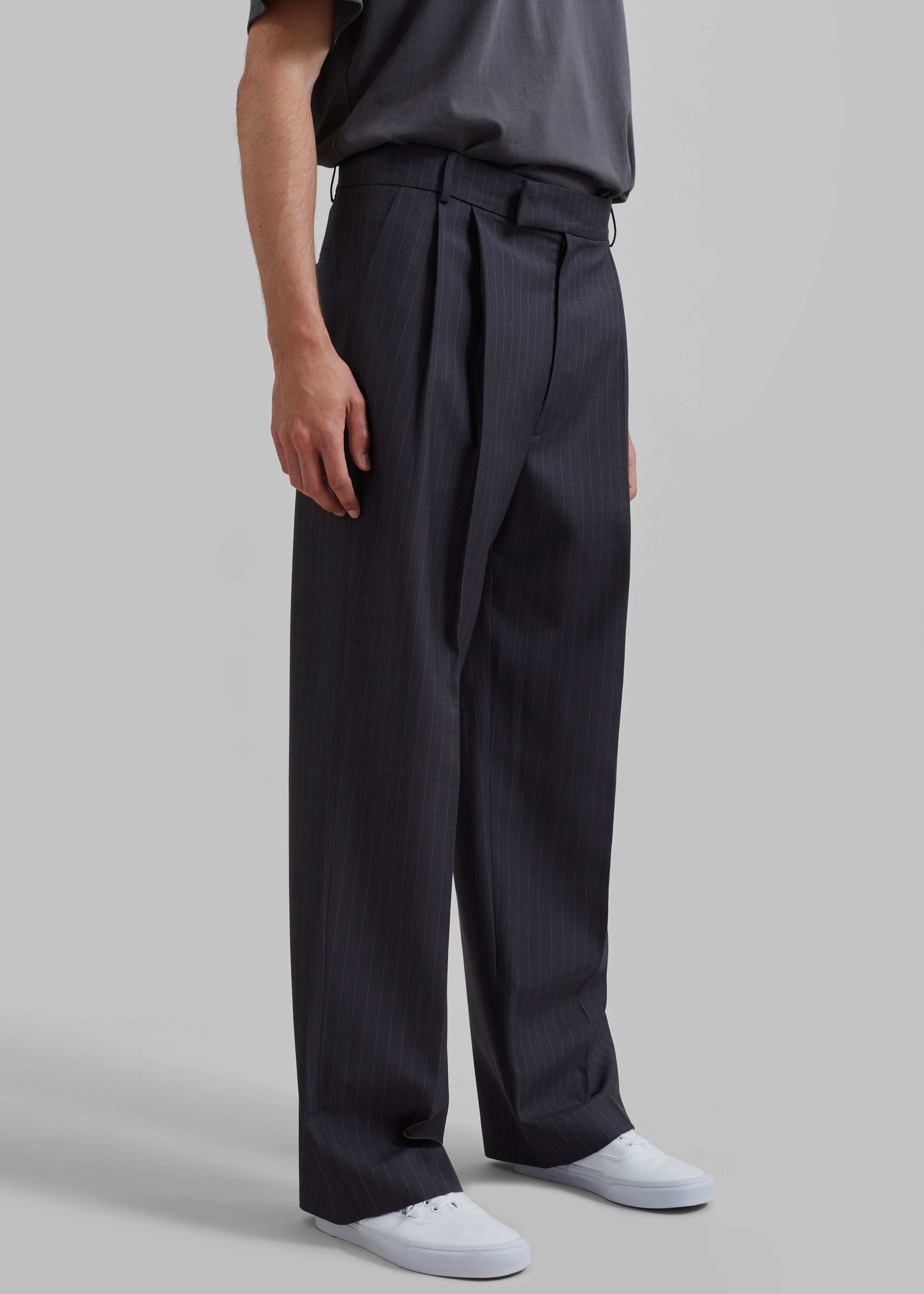 Beo Suit Pants - Charcoal/White Pinstripe - 7