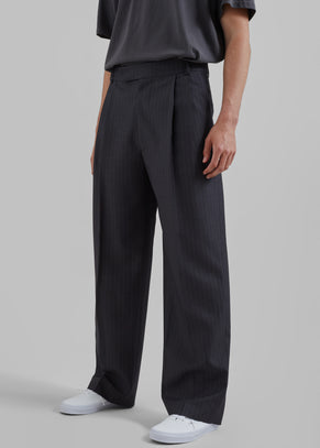 Beo Suit Pants - Charcoal/White Pinstripe