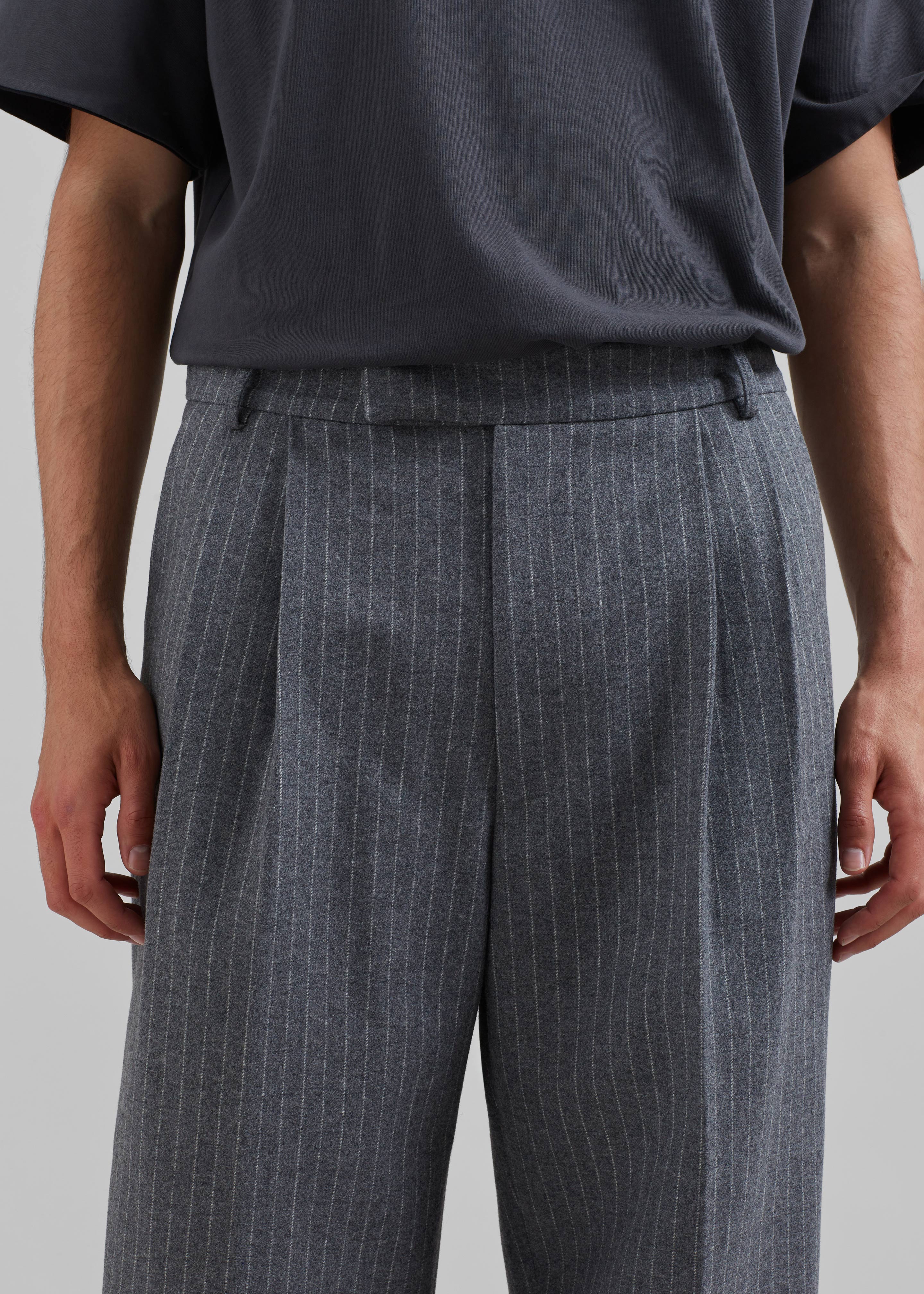 Beo Suit Pants - Grey/White Pinstripe - 3