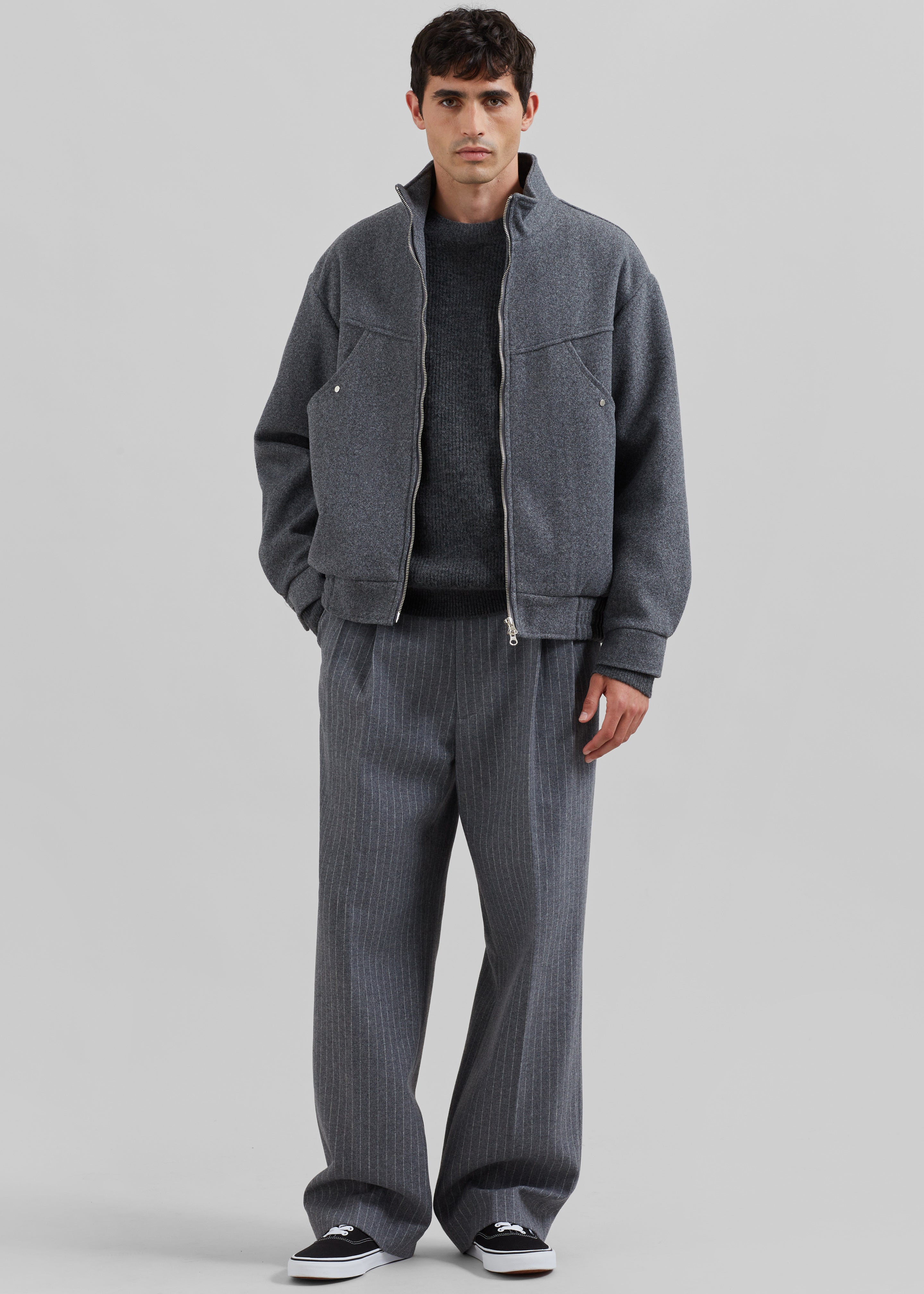 Beo Suit Pants - Grey/White Pinstripe - 9