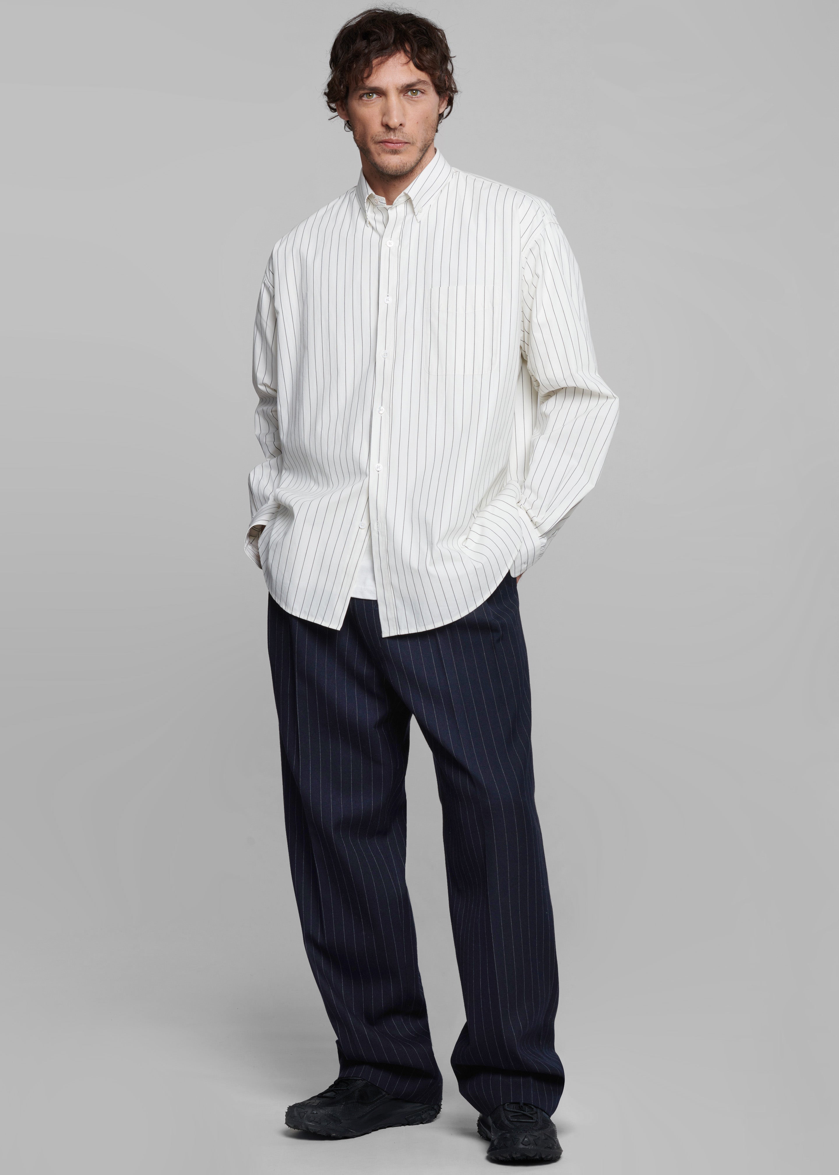 Beo Suit Pants - Navy/White Pinstripe - 5