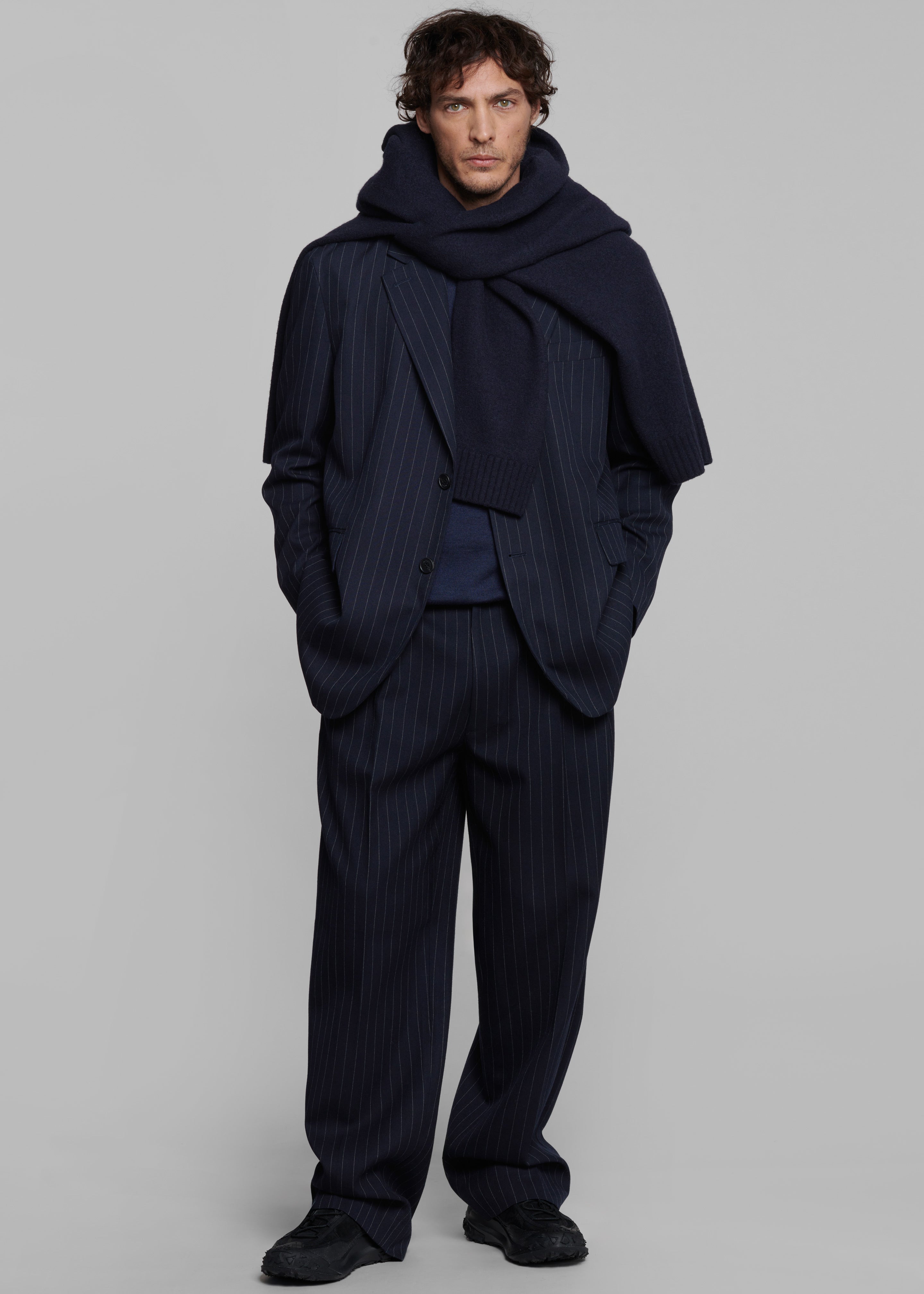 Beo Suit Pants - Navy/White Pinstripe - 7