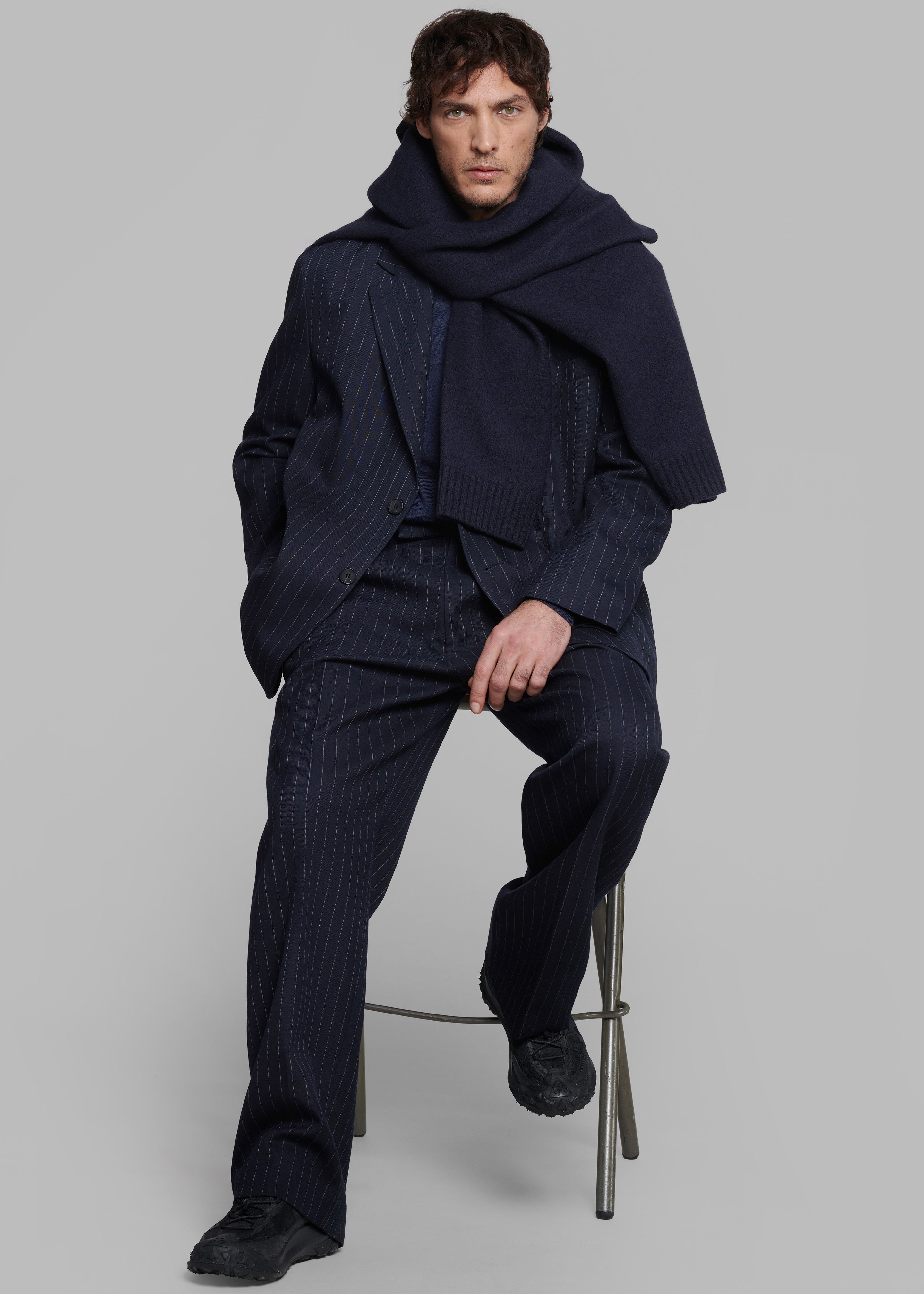 Beo Suit Pants - Navy/White Pinstripe - 9