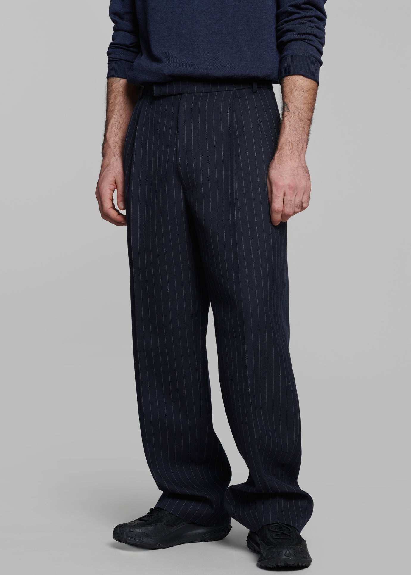 Beo Suit Pants - Navy/White Pinstripe - 1